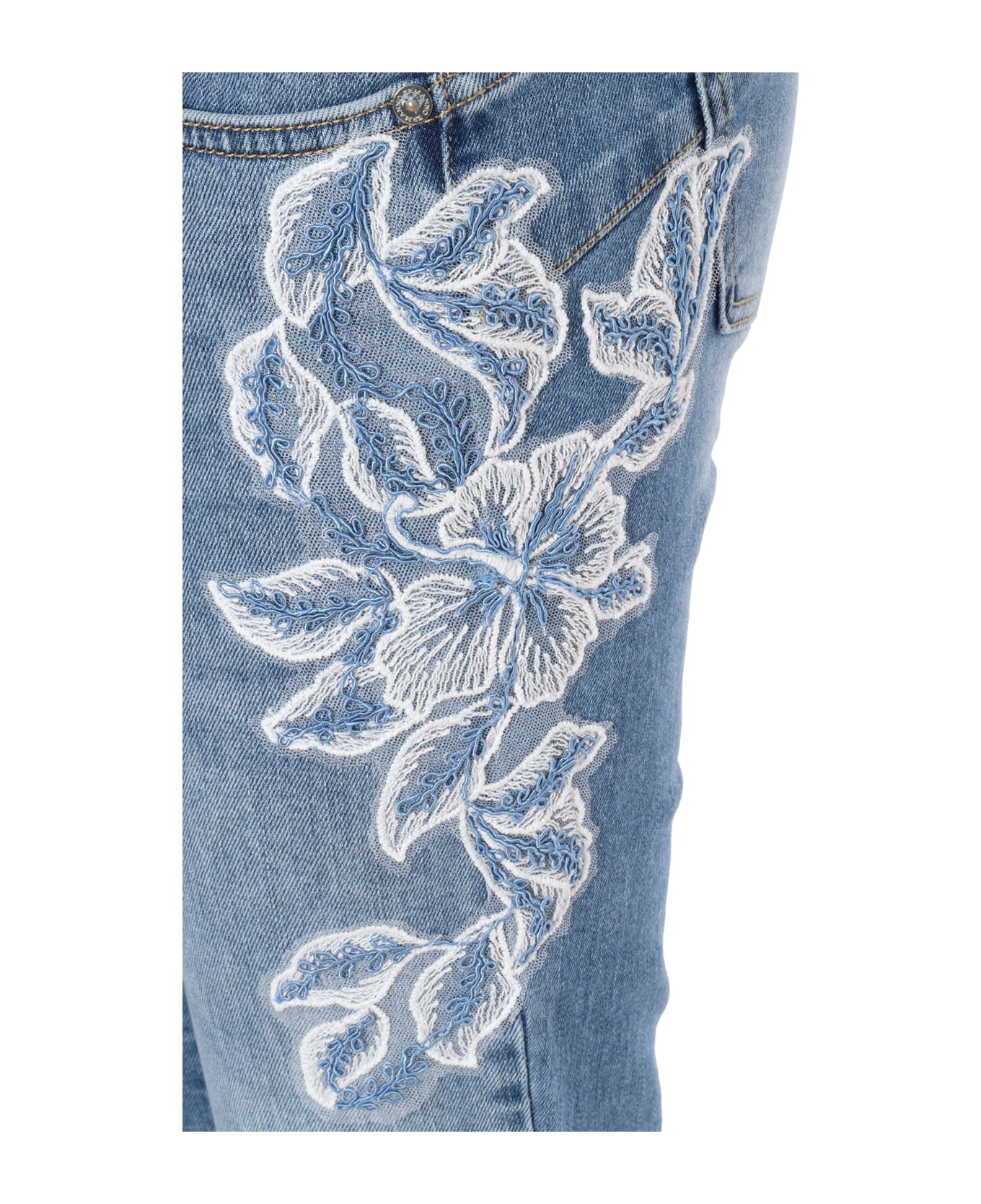 Ermanno Ermanno Scervino Jeans With Lace - BLUE