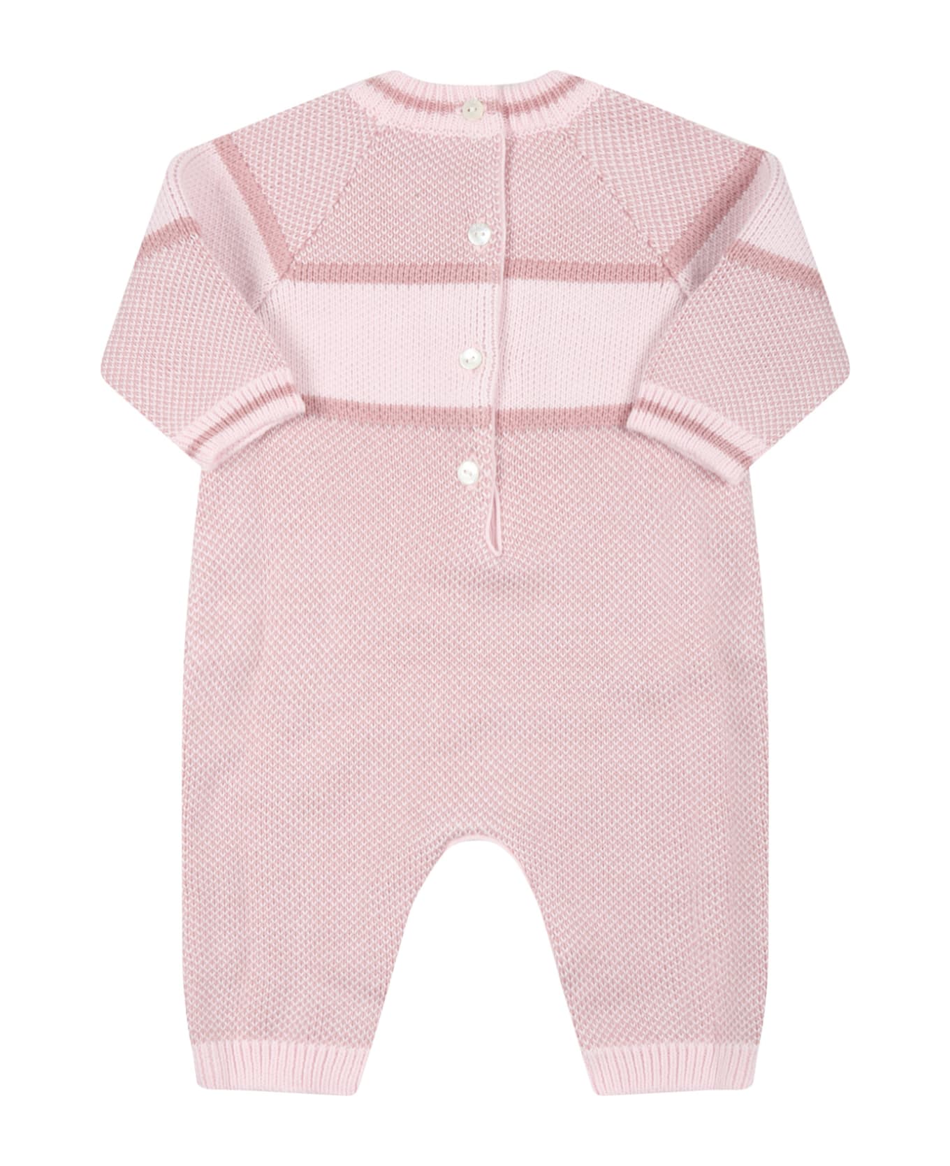 Fendi Pink Babygrow For Baby Girl - Pink