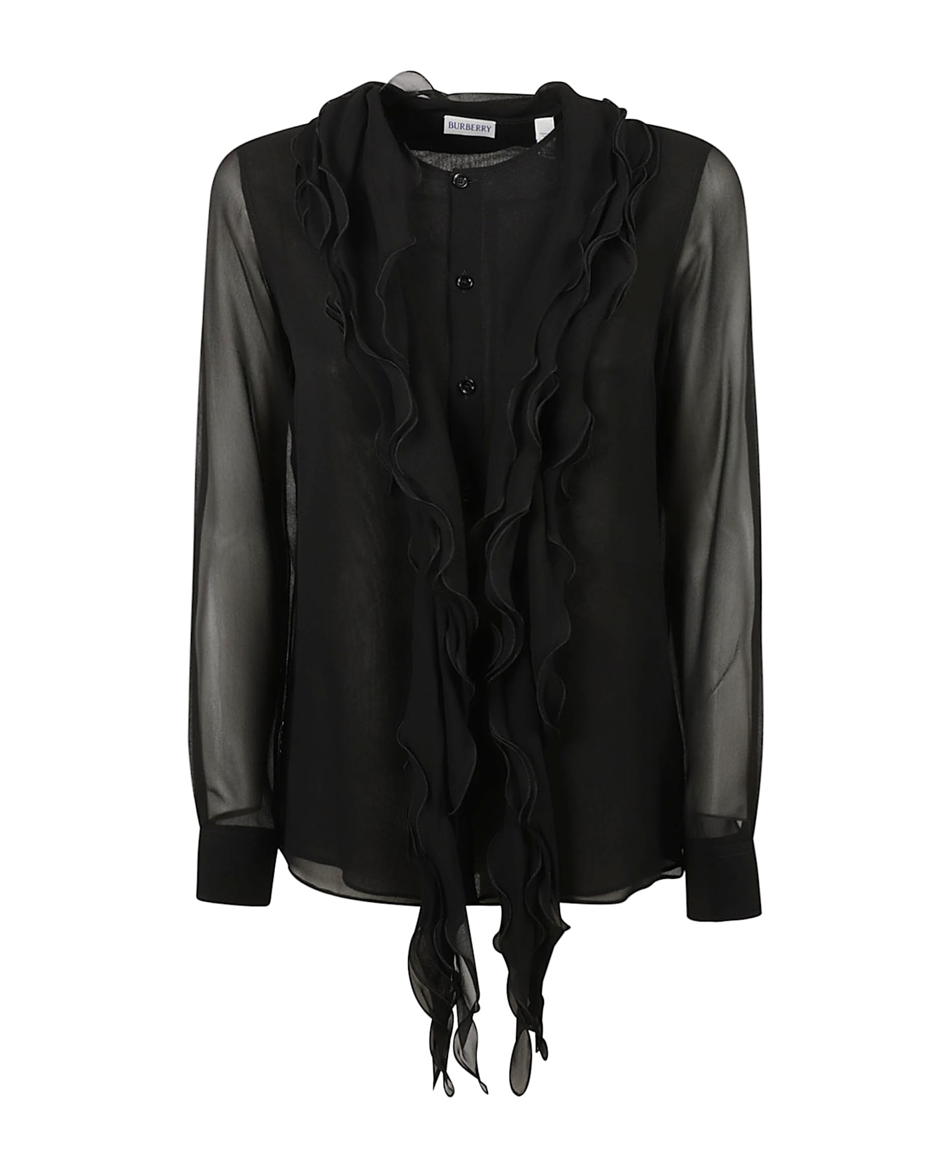 Burberry Scarfed Buttoned Blouse - Black