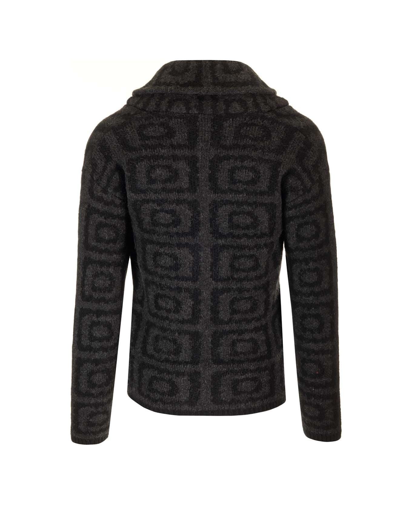 Gabriele Pasini Wool Jacquard Cardigan - Black