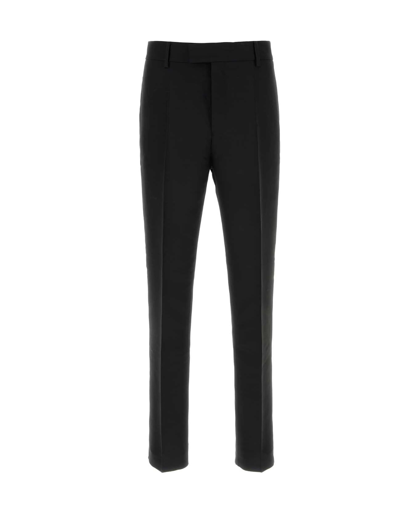 Ferragamo Black Viscose Blend Pant - NERO