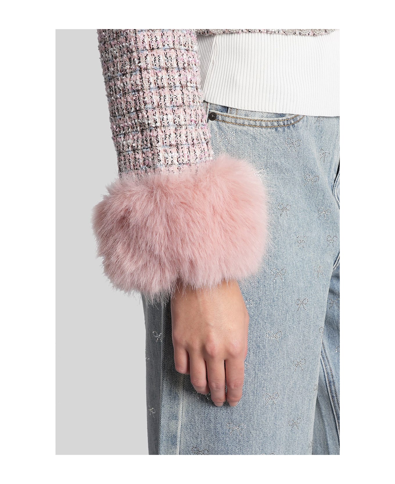 self-portrait Casual Jacket In Rose-pink Wool - rose-pink