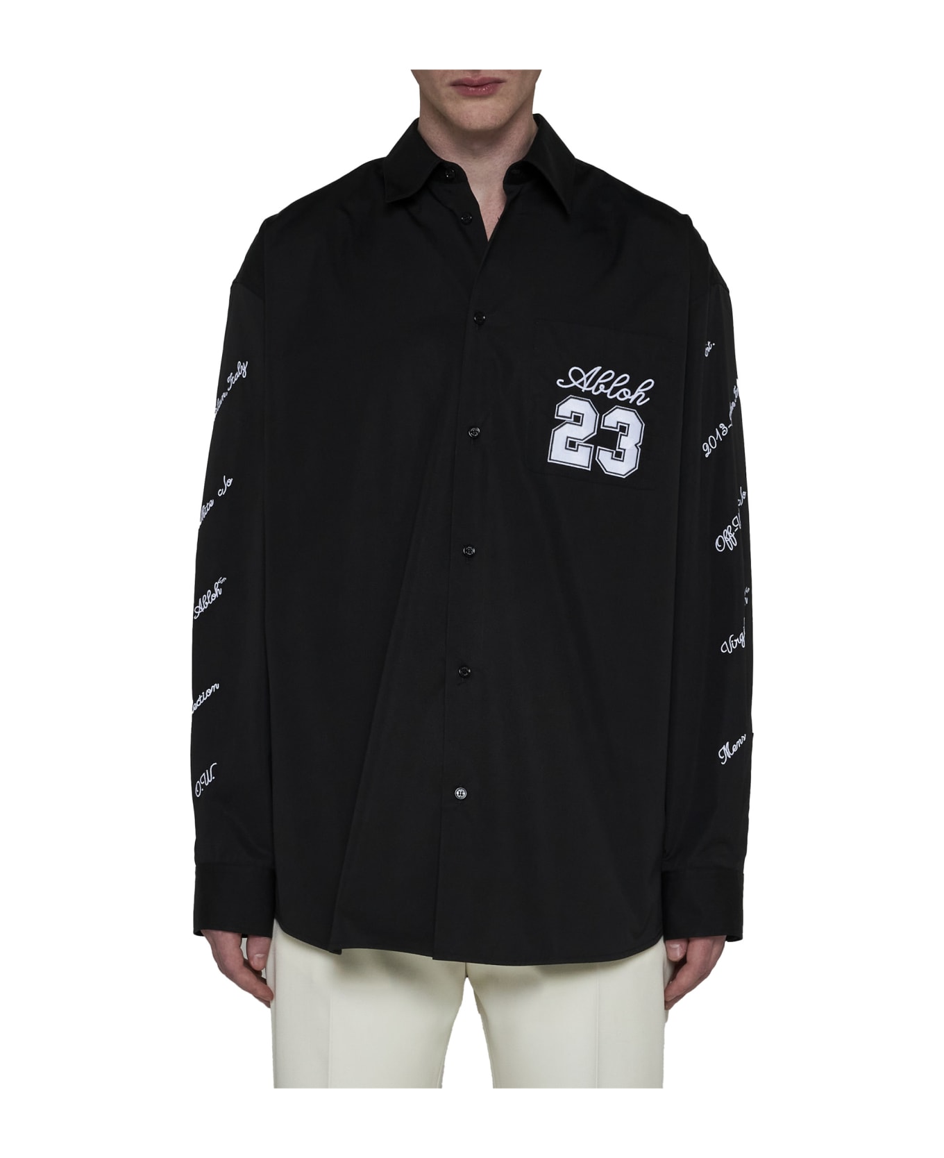 Off-White 23 Logo Heavycoat Shirt - Black シャツ