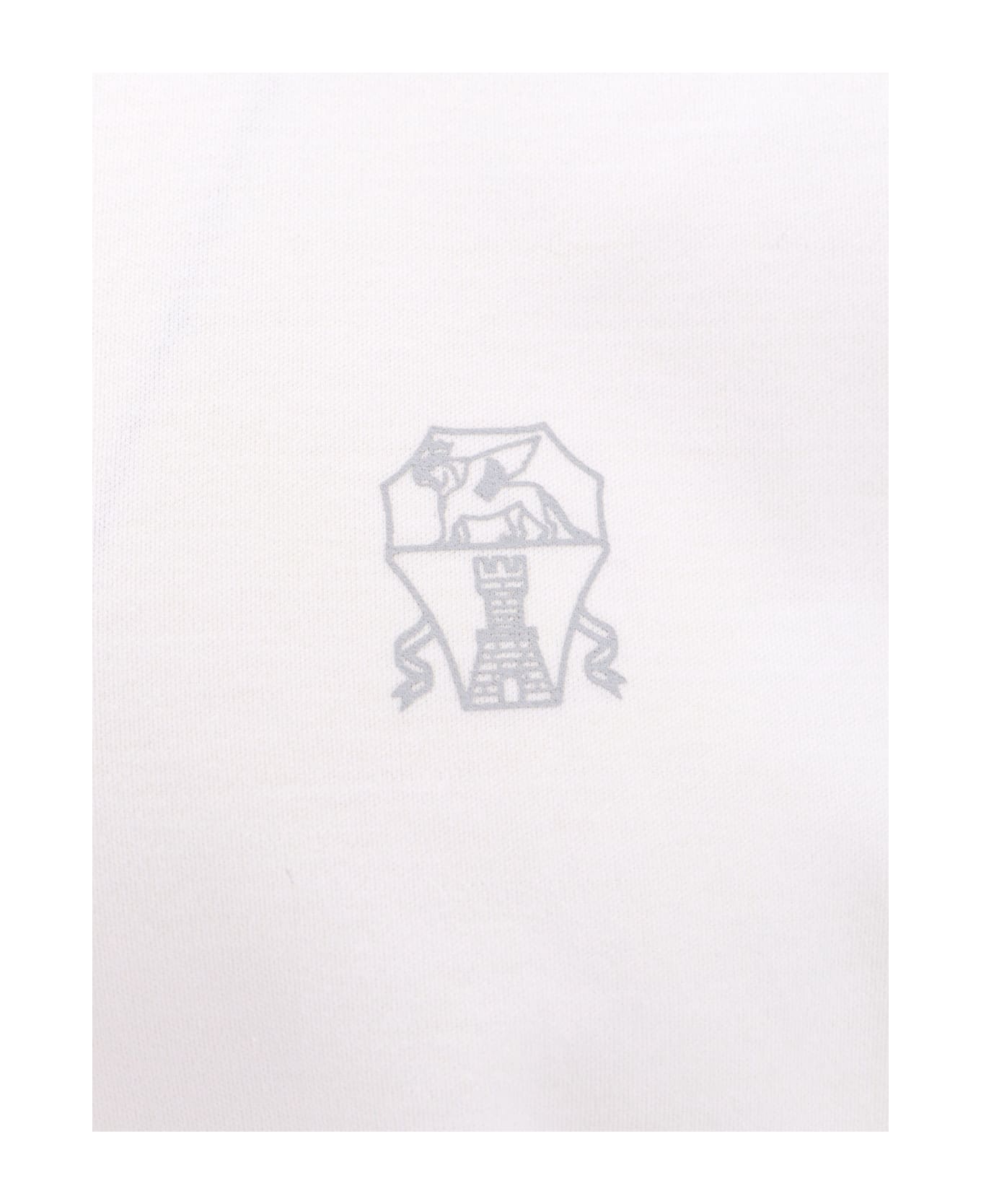 Brunello Cucinelli T-shirt With Logo Print - White シャツ
