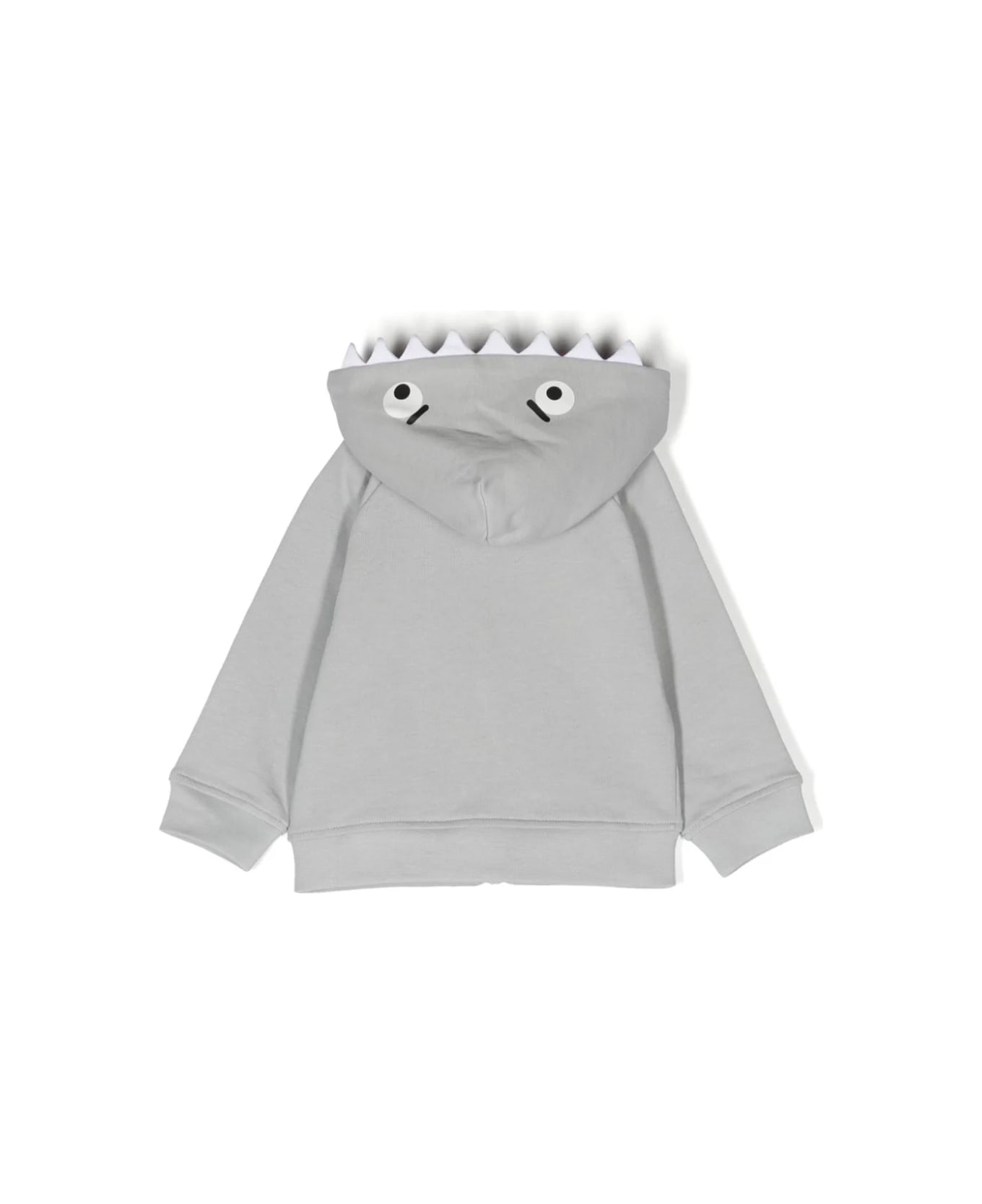 Stella McCartney Kids Shark Hoodie With Zip - Grey ニットウェア＆スウェットシャツ