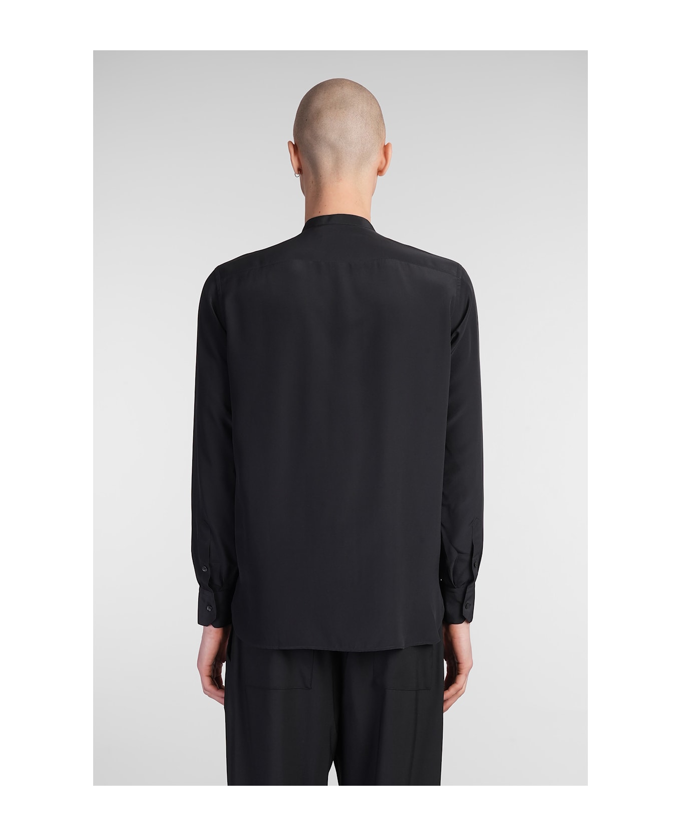 Laneus Shirt In Black Silk - black