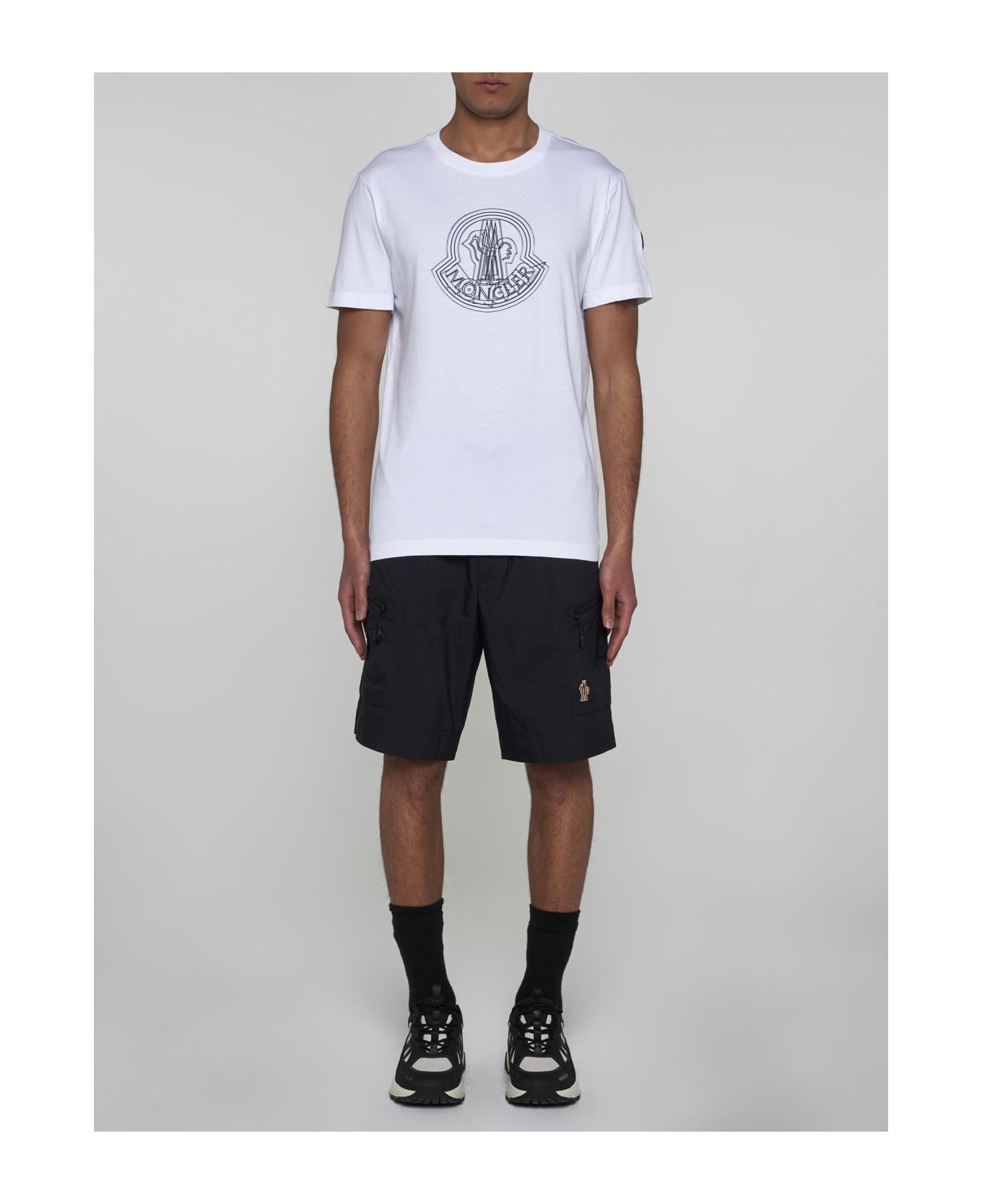 Moncler Logo Cotton T-shirt - WHITE