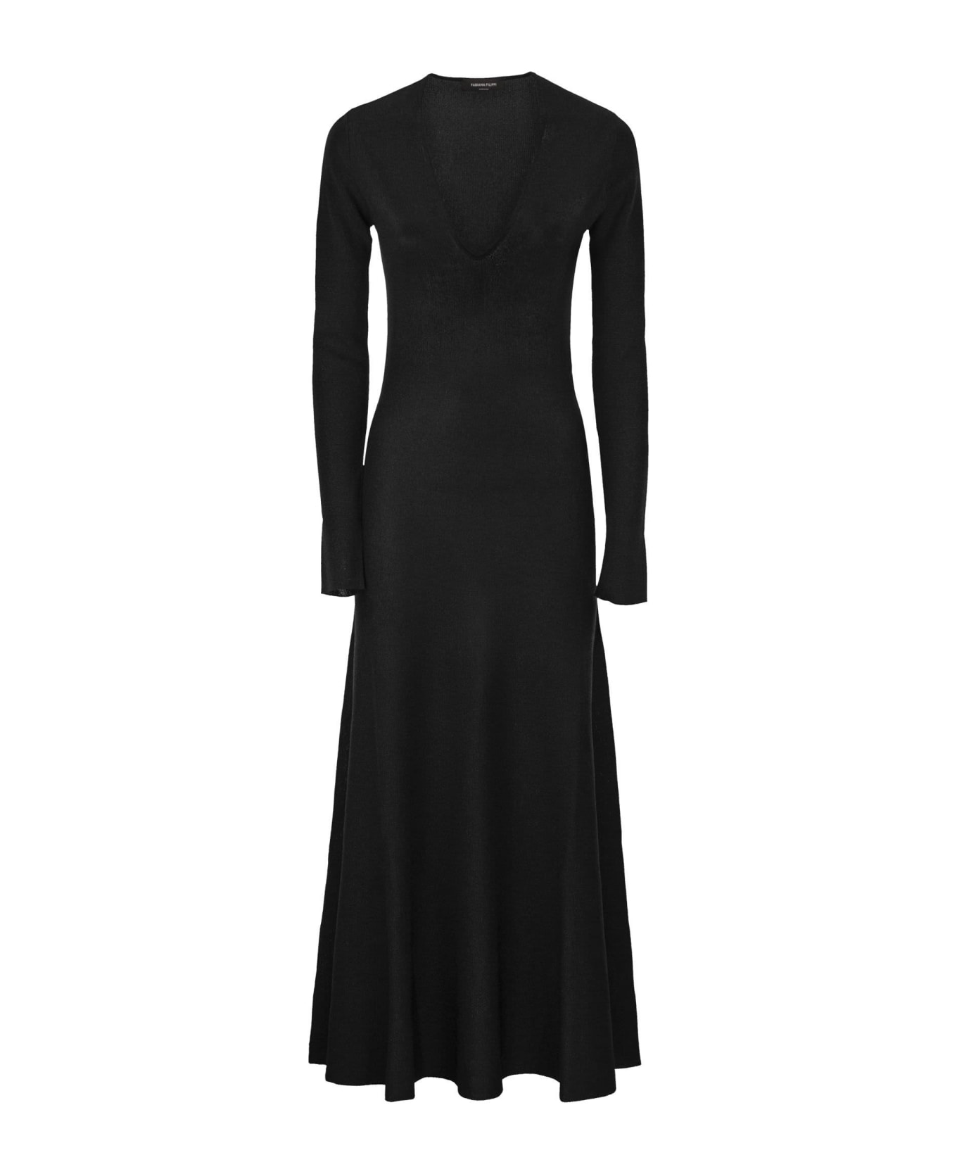 Fabiana Filippi Long Viscose Lurex Dress - Black