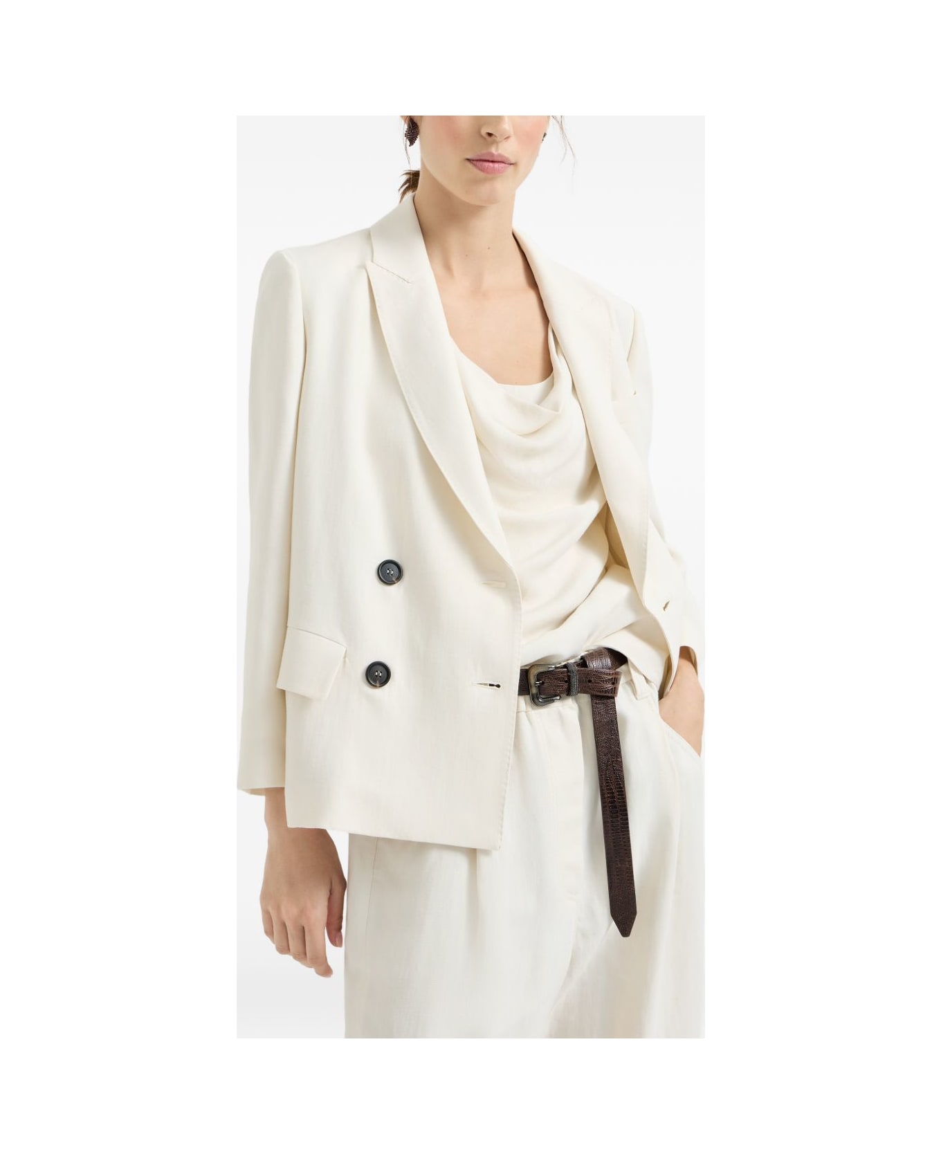 Brunello Cucinelli Double-breasted Jacket - Cream