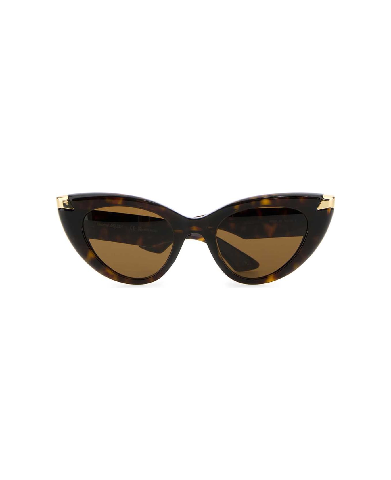 Alexander McQueen Black Acetate Punk Rivet Sunglasses - HAVANAHAVANABROWN