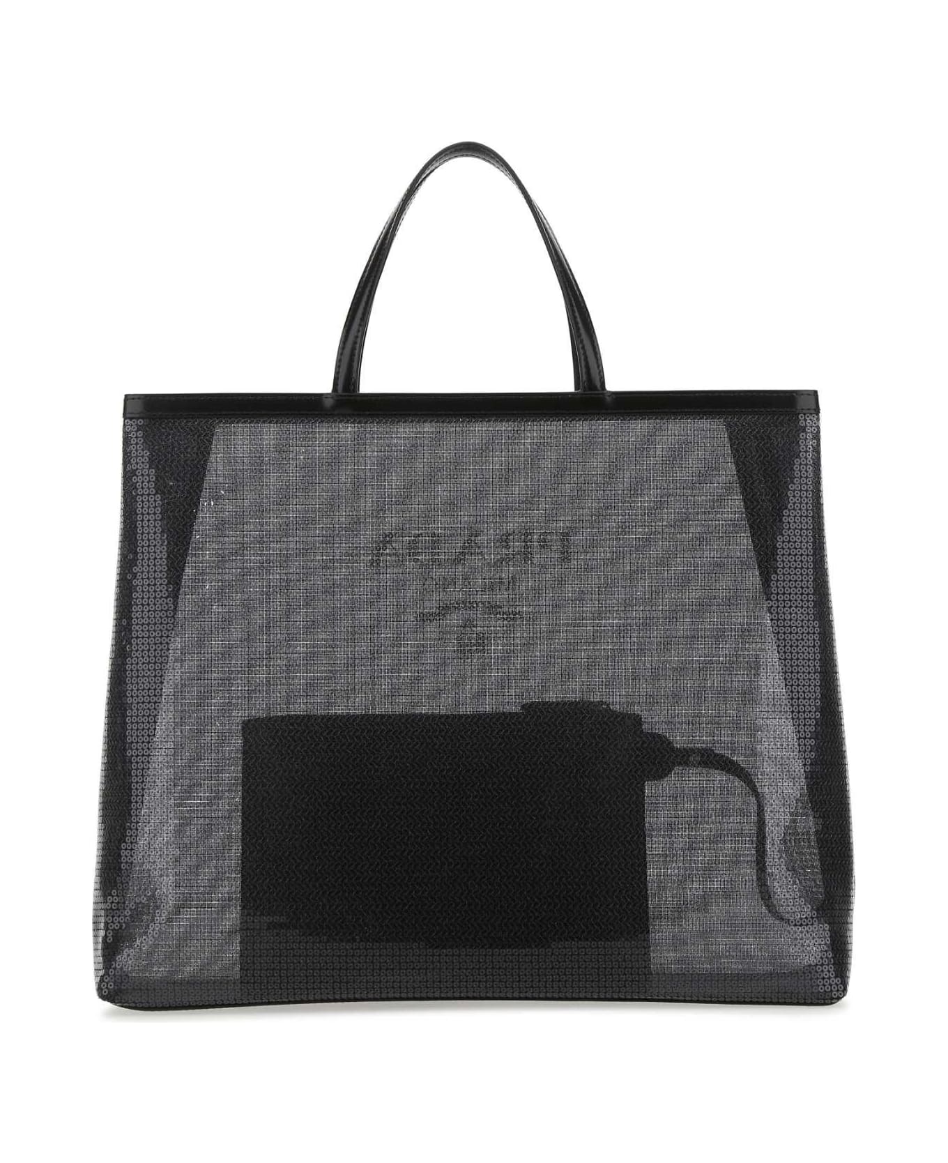 Prada Logo Detailed Top Handle Bag - Nero