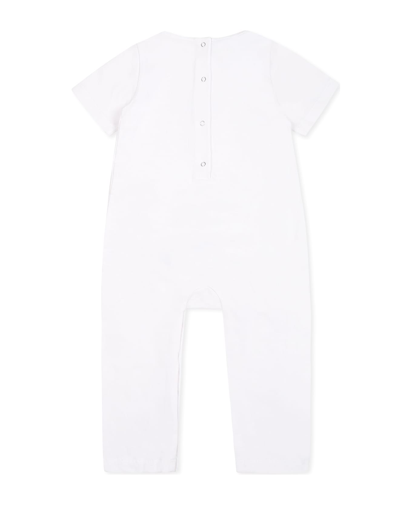 Dsquared2 White Romper For Baby Boy With Black Logo - White