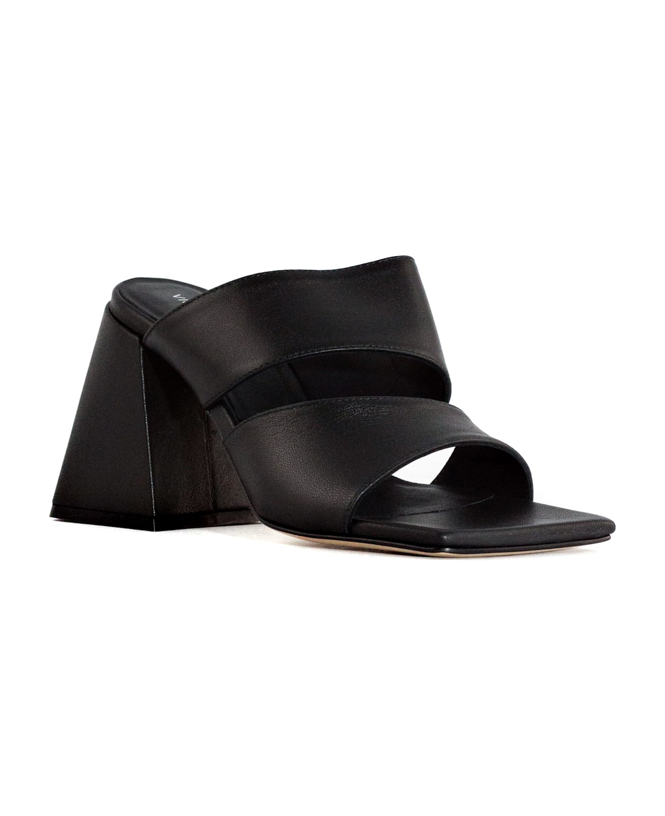 Vic Matié Black Leather Sandal - Black