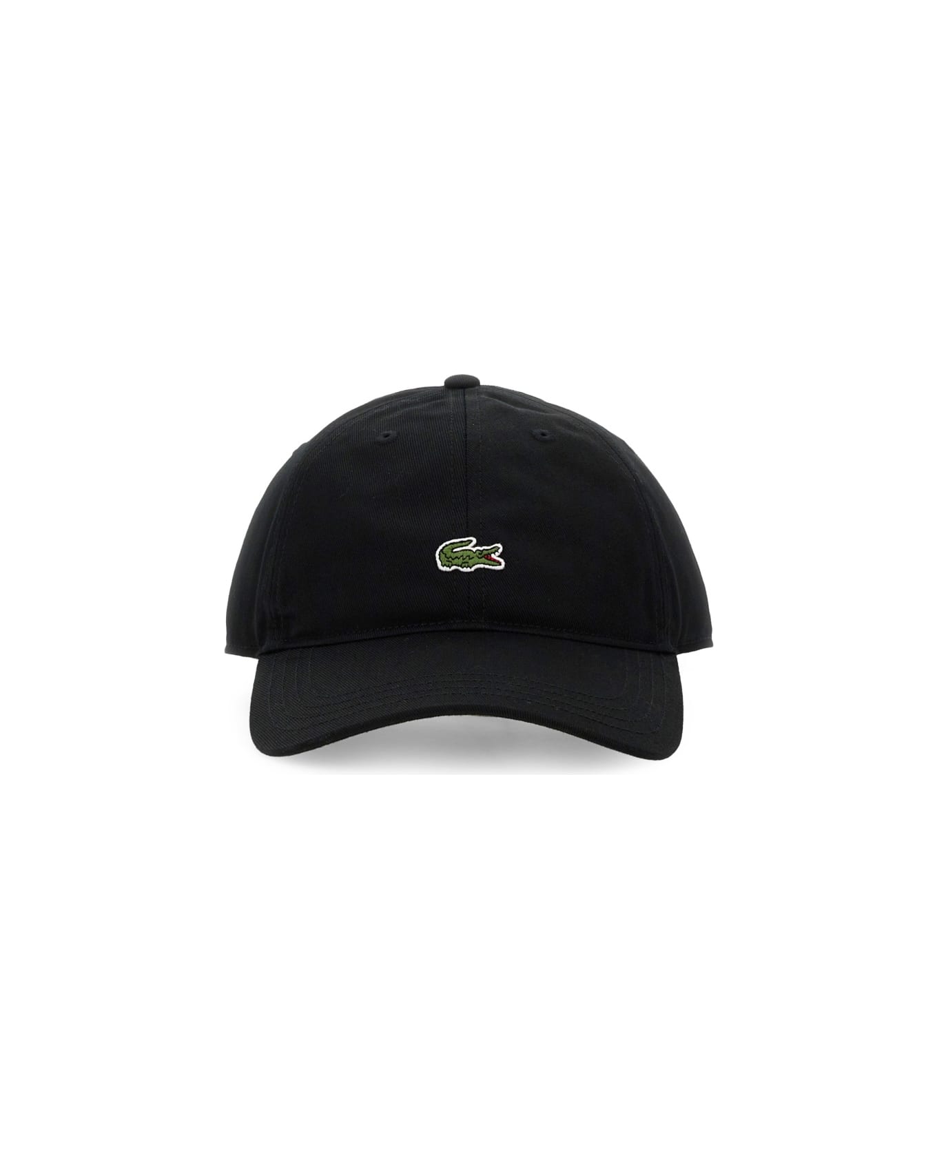 Lacoste Baseball Hat With Logo - Black