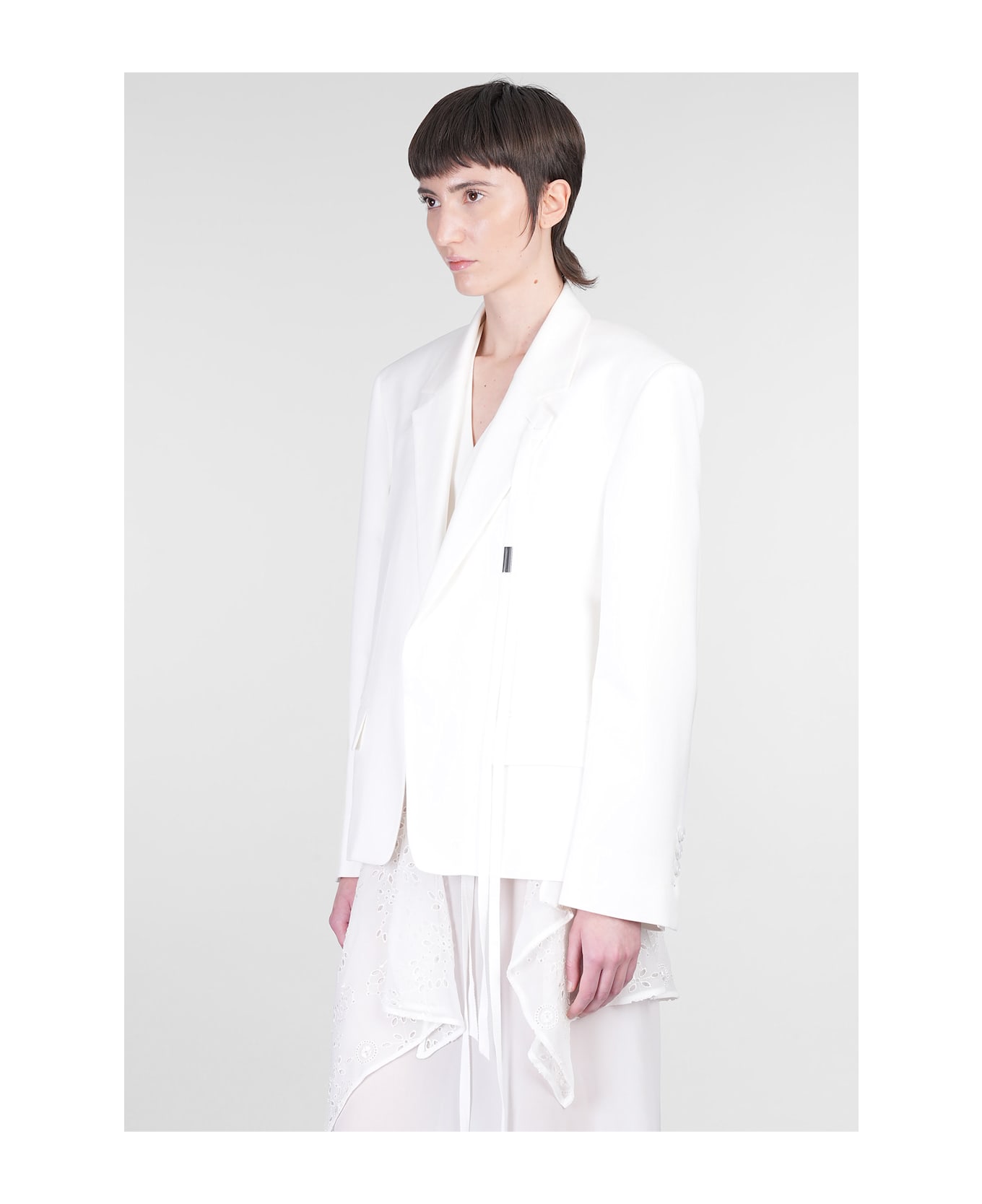 Ann Demeulemeester Susa Blazer In White Viscose - WHITE