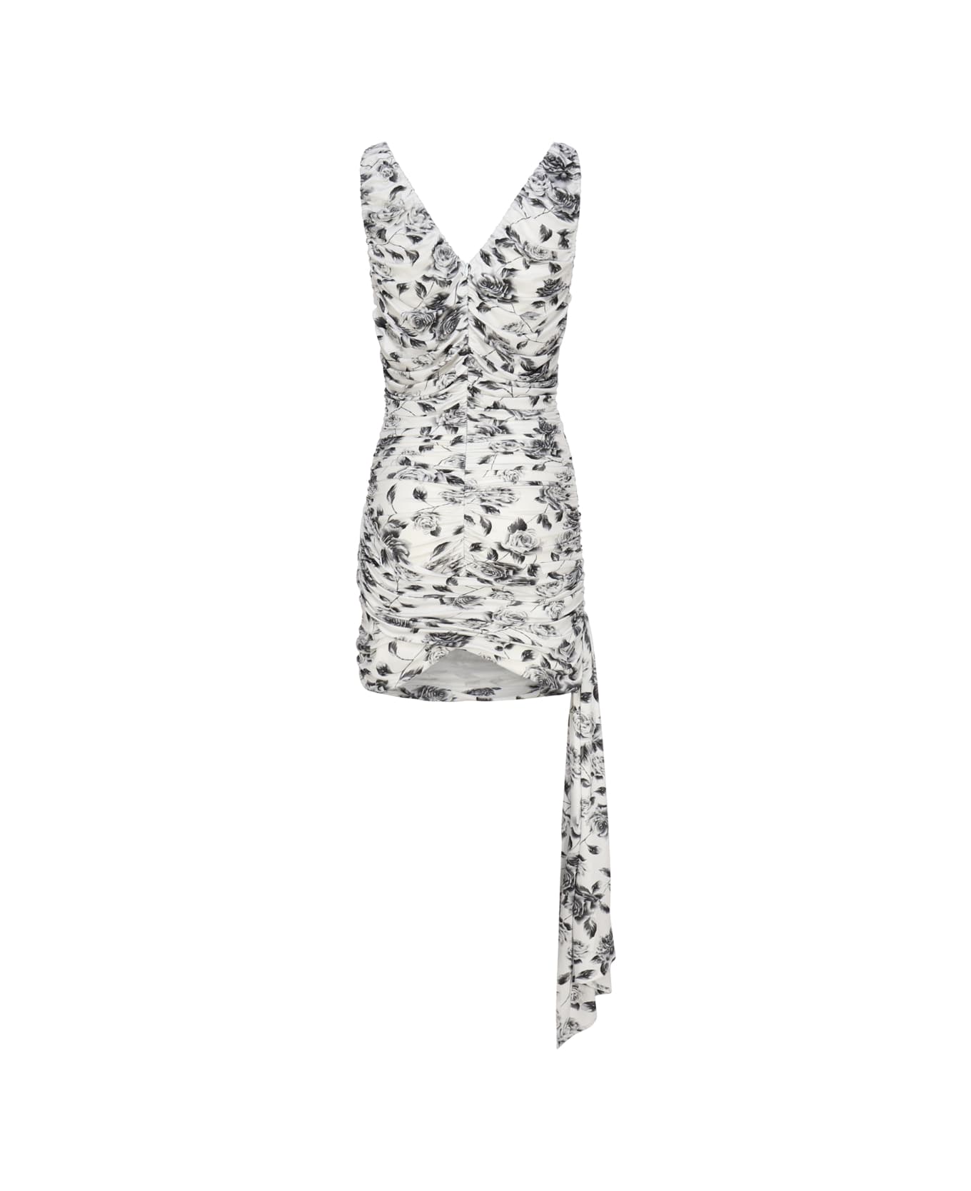 Magda Butrym Sleeveless Jersey Minidress With Sash - Black, white