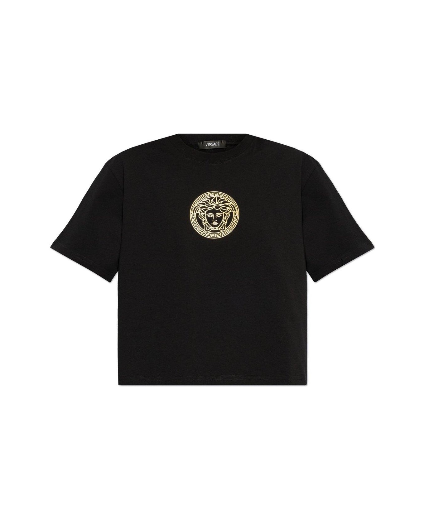 Versace Medusa Crop T-shirt - BLACK GOLD