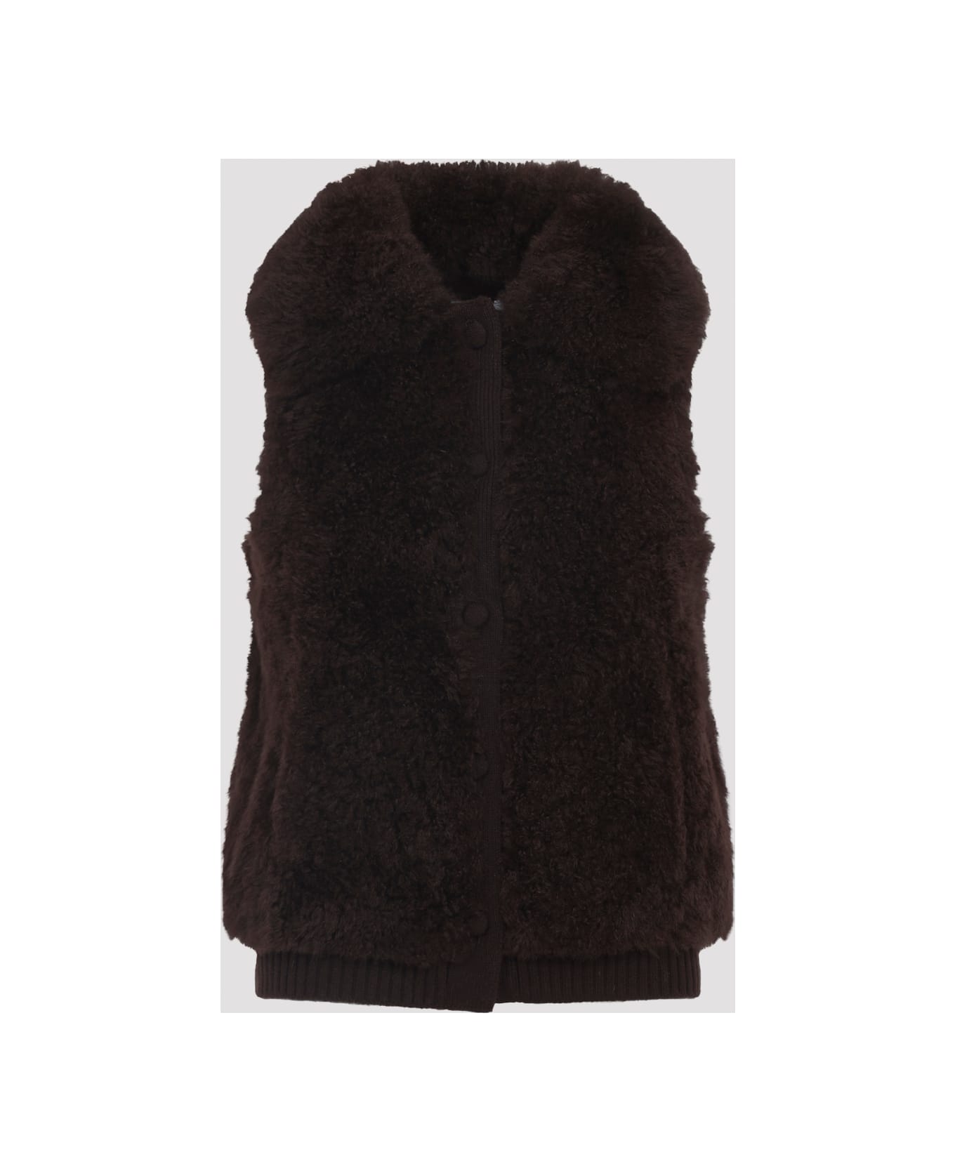 Yves Salomon Lamb Hair Gilet - Mocha