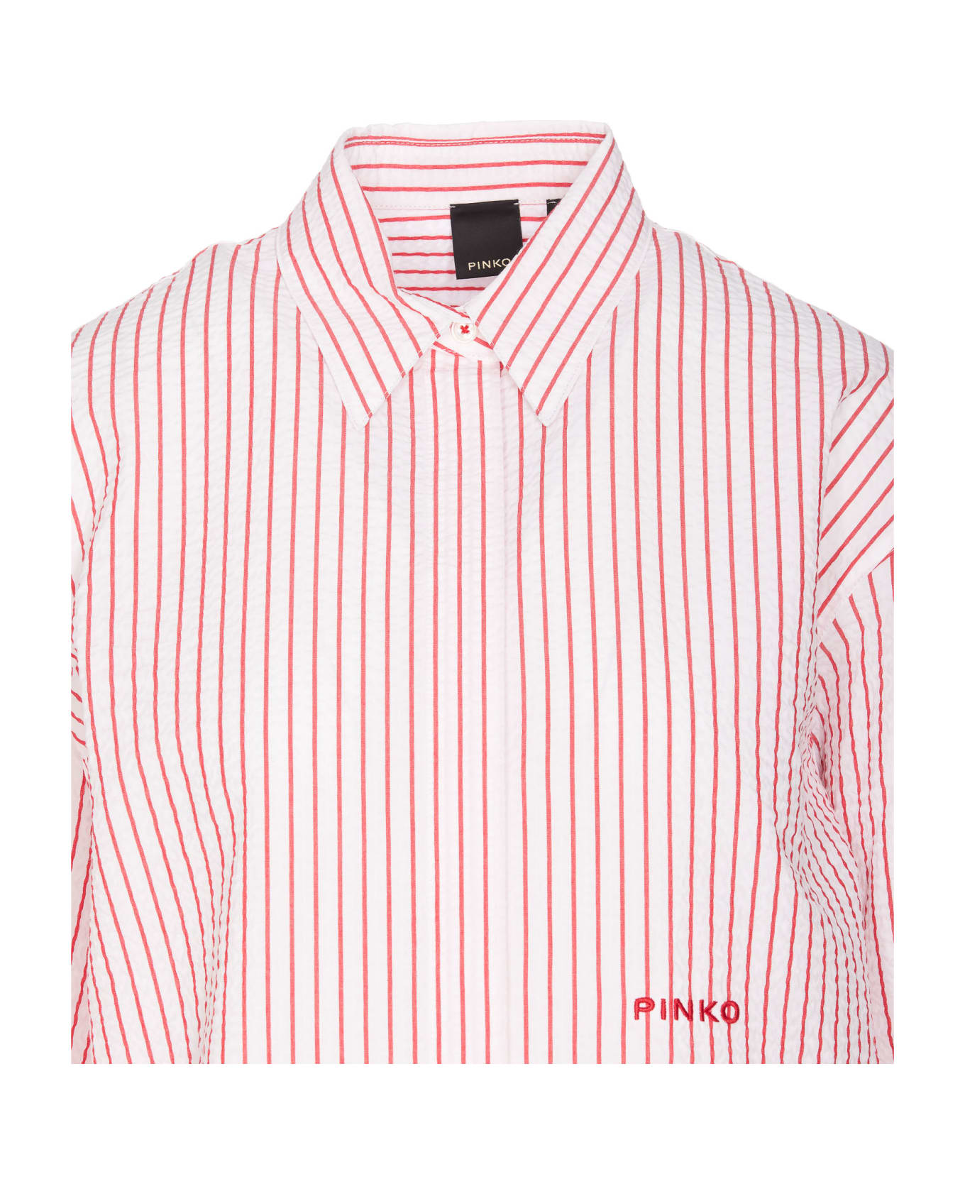 Pinko Seersucker Striped Shirt - Red シャツ