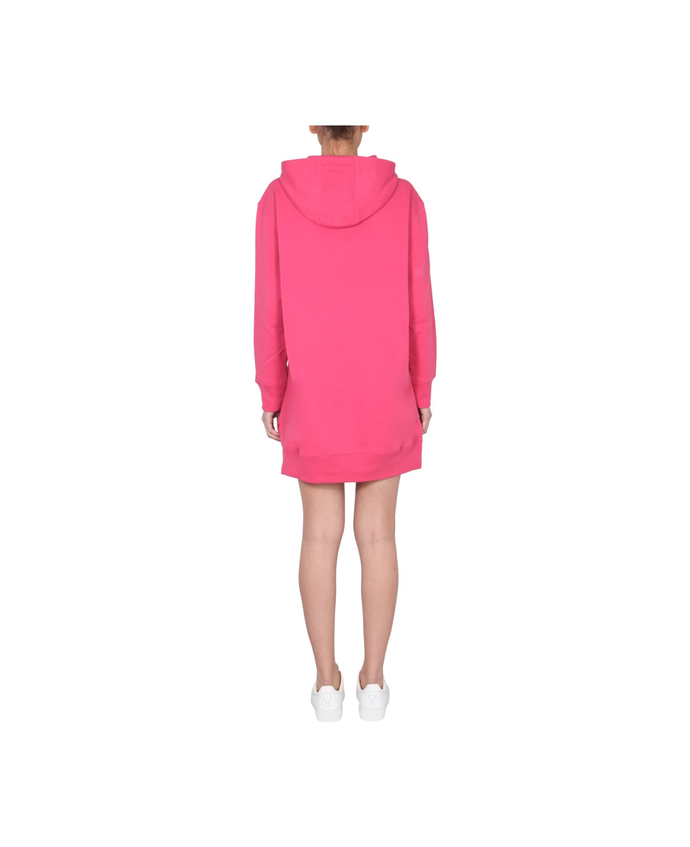 Moschino Dress With Multicolor Flocked Logo - FUCHSIA