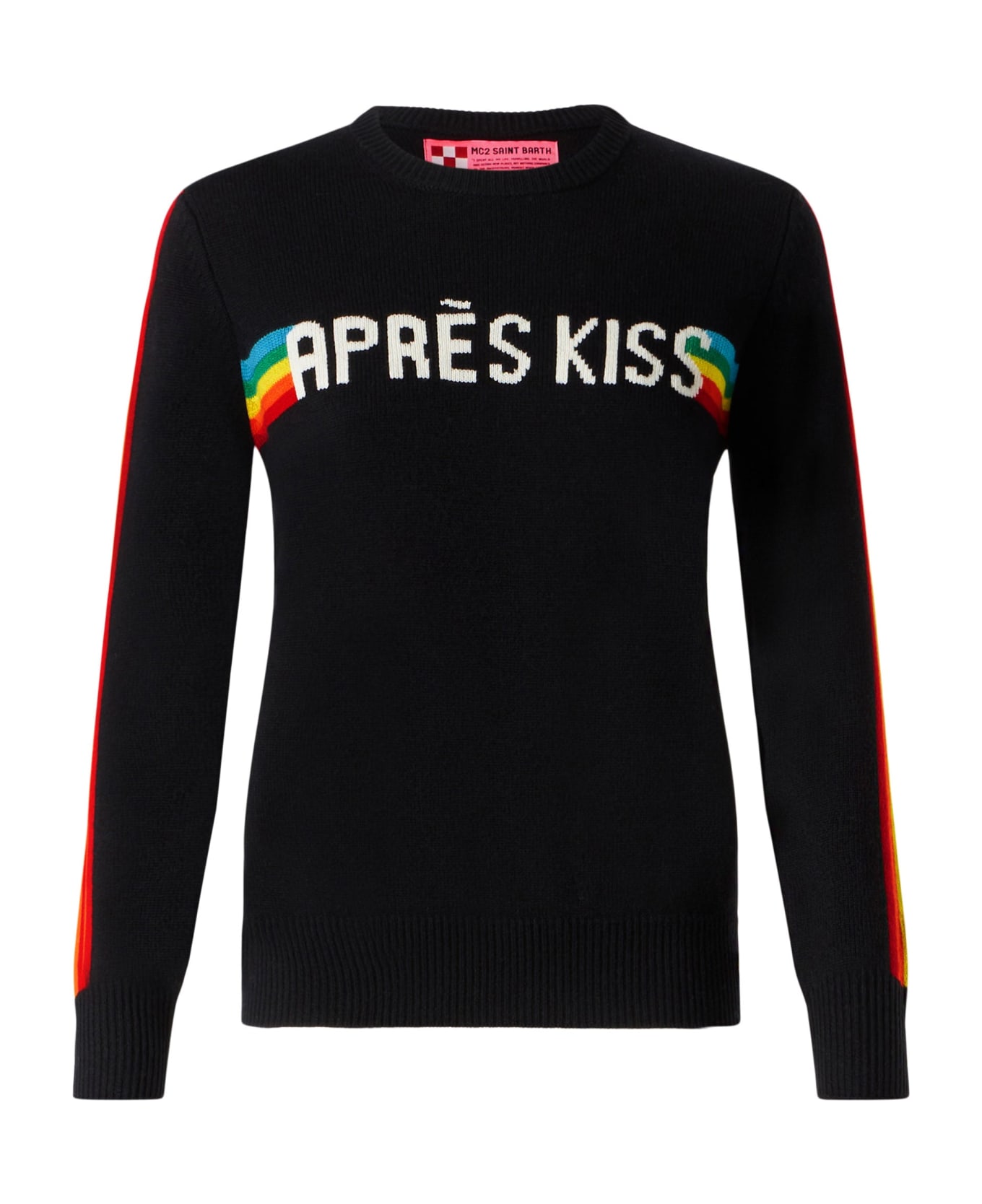 MC2 Saint Barth Woman Sweater "après Kiss" Embroidery - BLACK ニットウェア