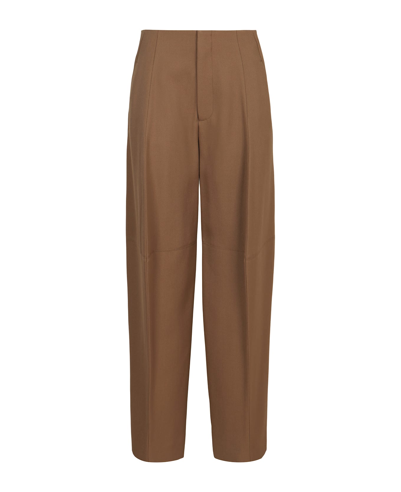 Victoria Beckham Oversized Wool Trousers - Beige