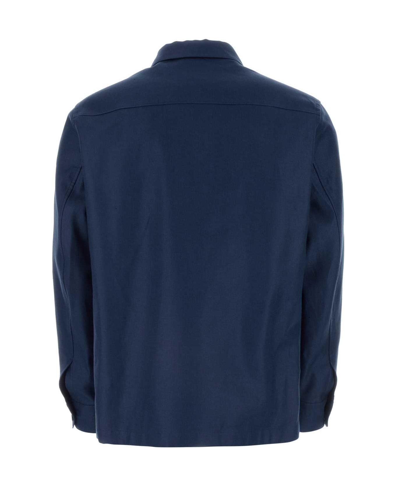 Zegna Blue Linen Shirt - B07G