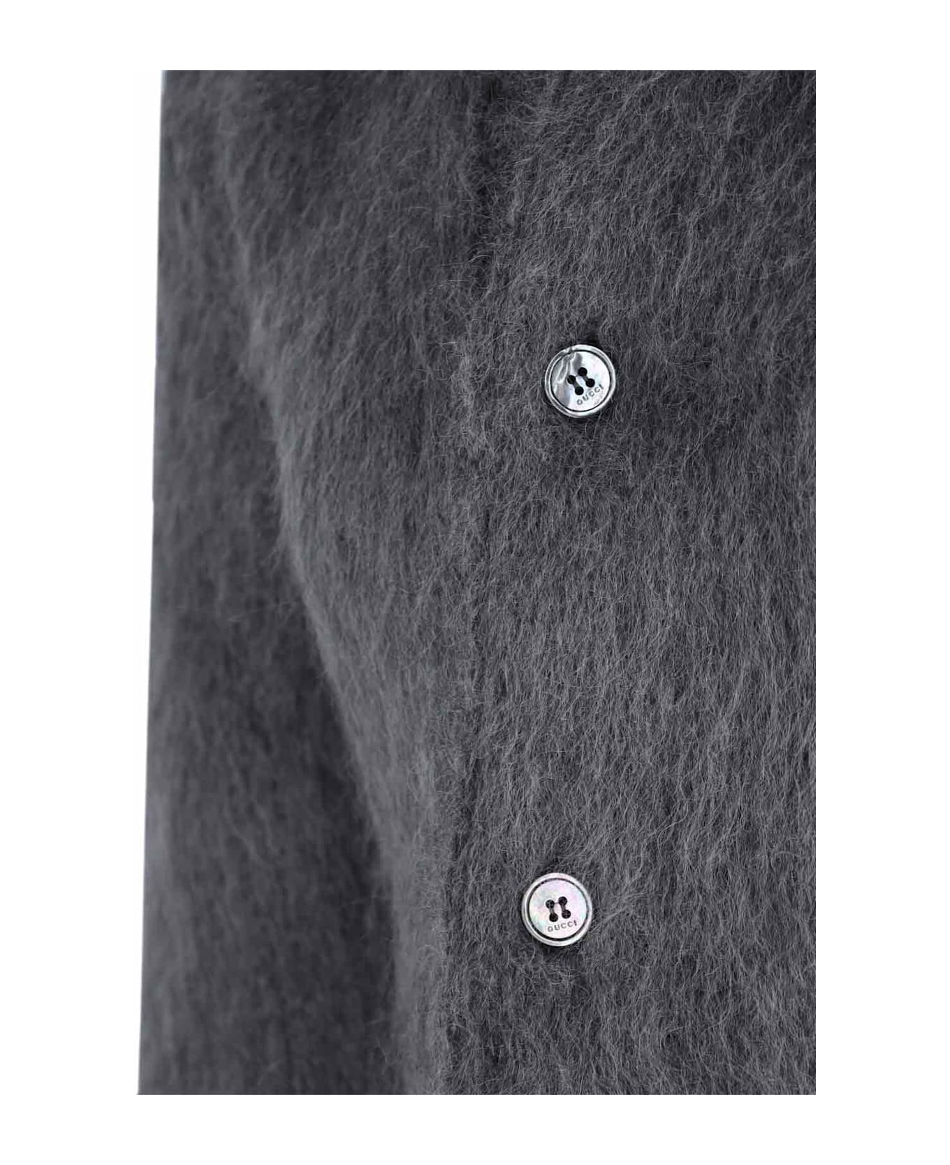 Gucci Mohair Blend Cardigan - Gray