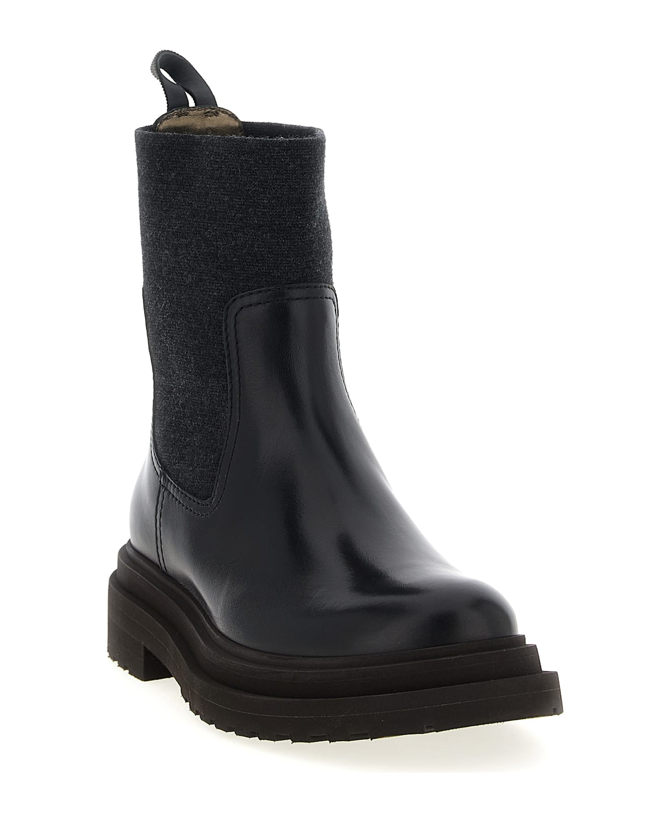 Brunello Cucinelli Precious Loop Detail Ankle Boots - Black  