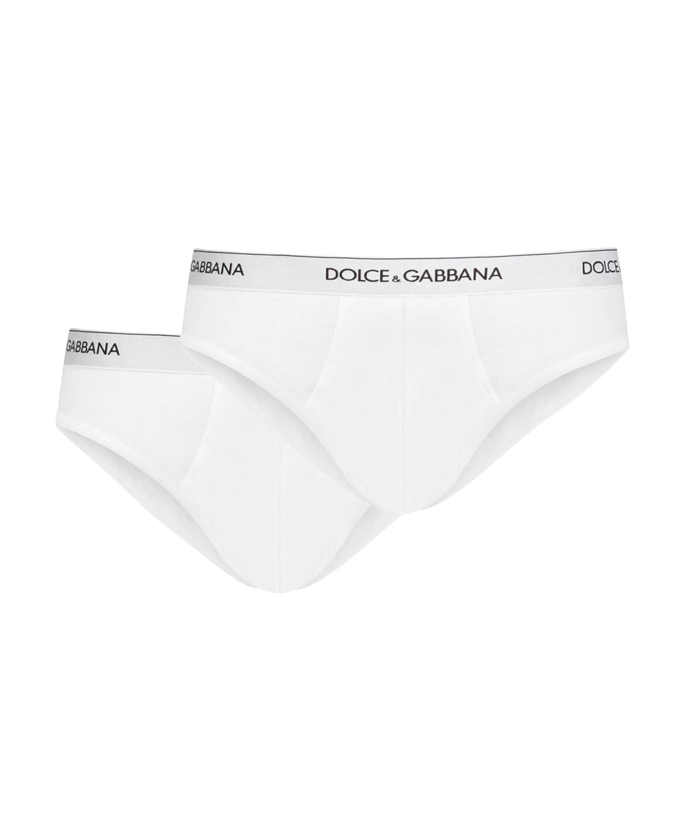 Dolce & Gabbana Two-pack Of Logo Briefs - BIANCO OTTICO (White)