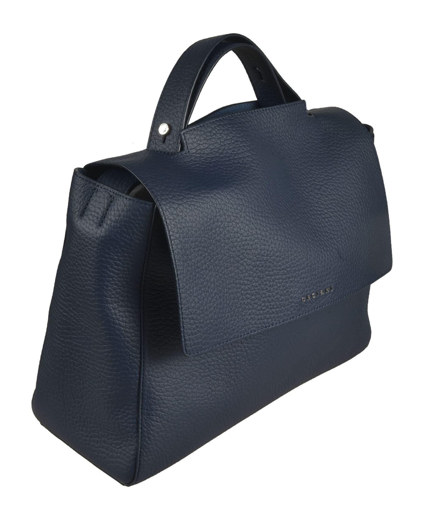 Orciani Logo Flap Tote - Navy