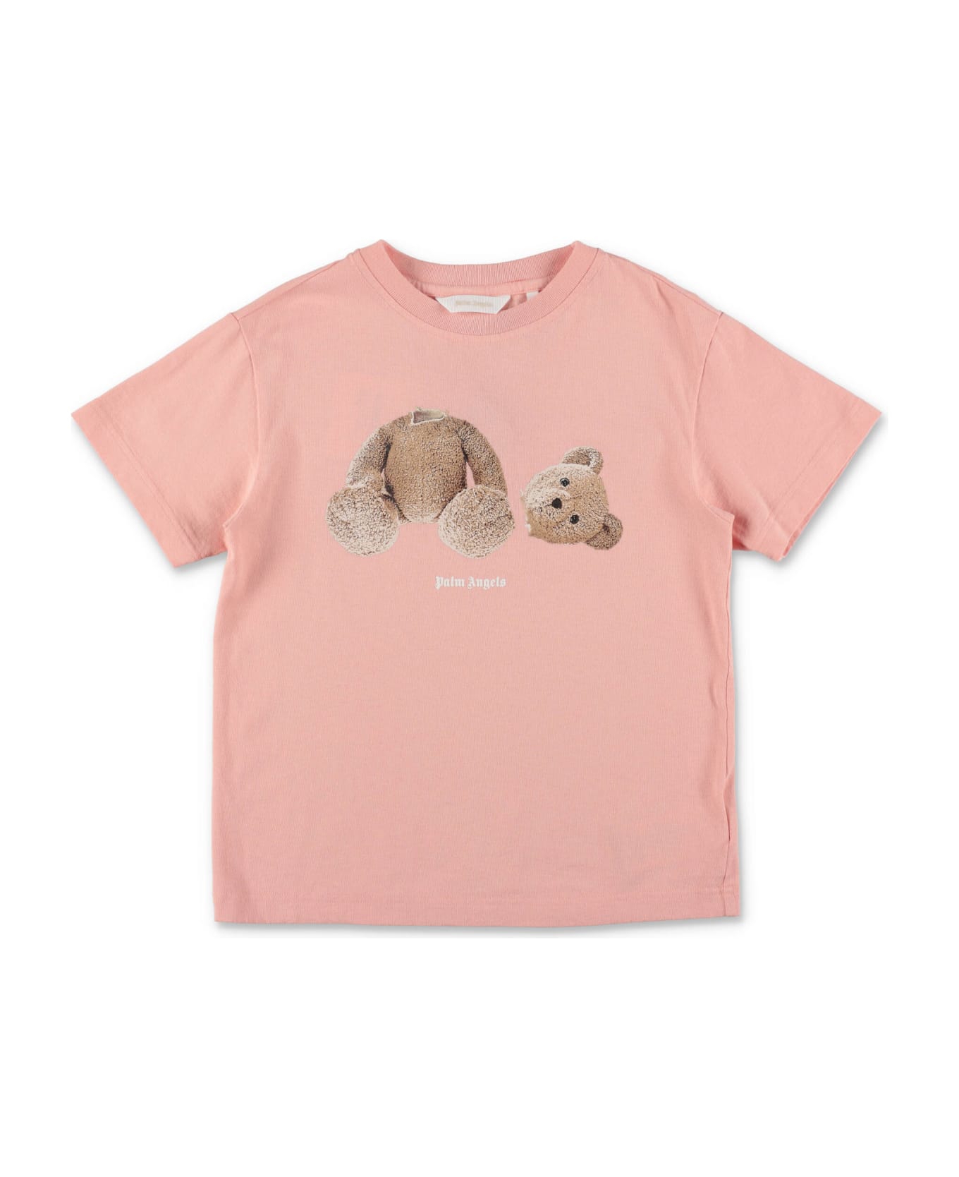Palm Angels T-shirt Rosa In Jersey Di Cotone Bambina - Rosa