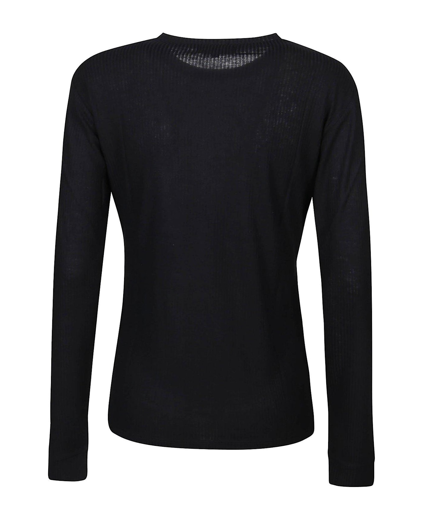 Loulou Studio Ortigia Crewneck Straight Hem Jumper - BLACK