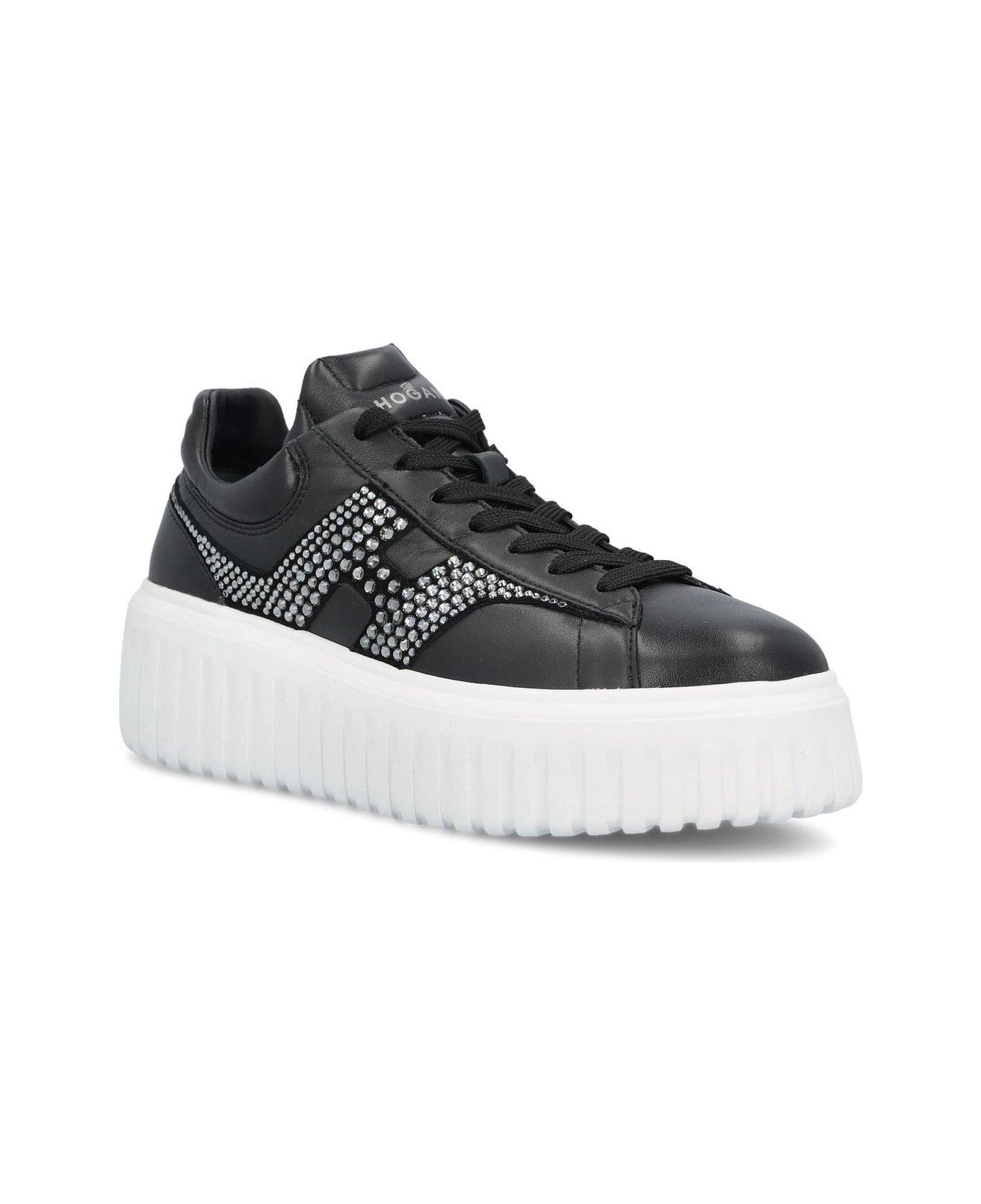 Hogan H-stripes Embellished Lace-up Sneakers - B999