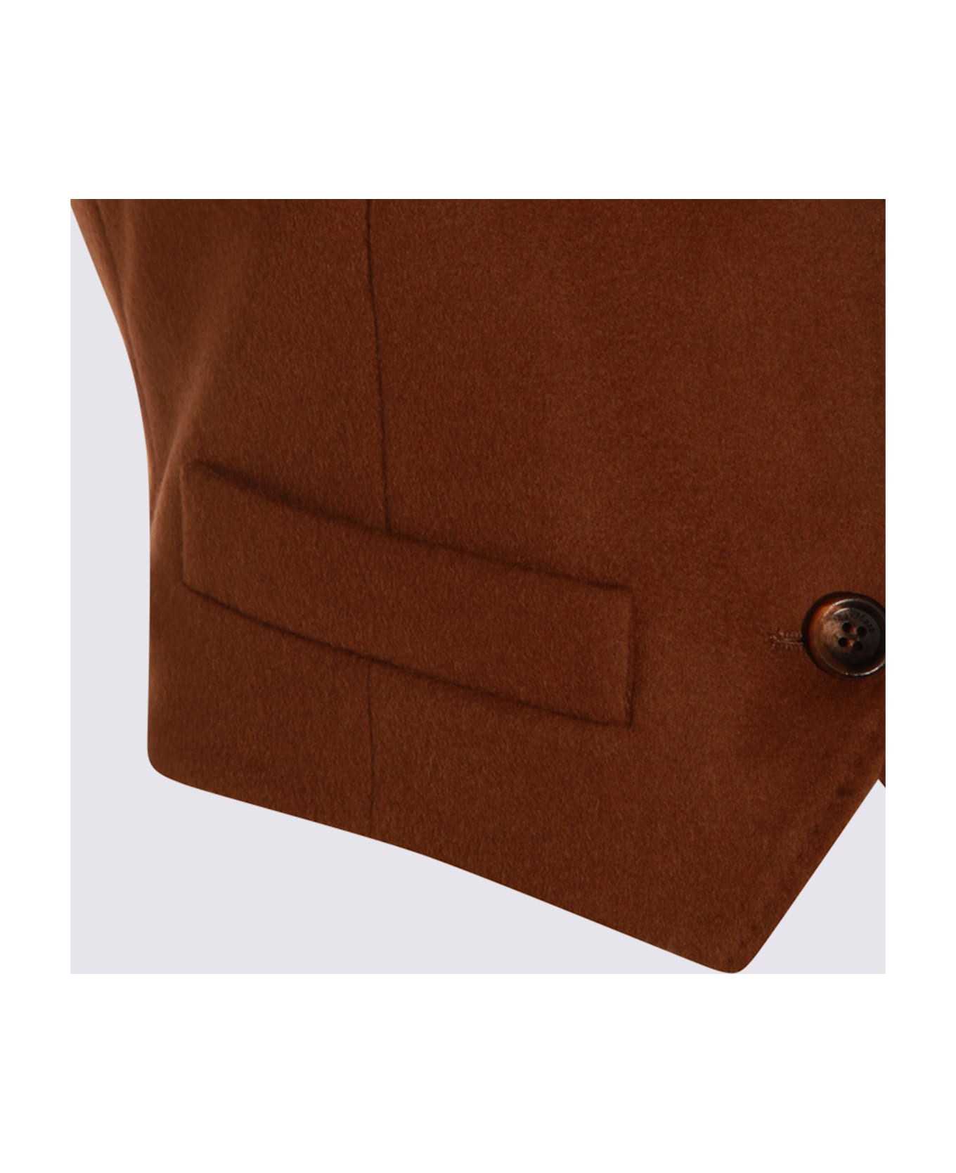 Max Mara Brown Wool Edda Top - Leather Brown