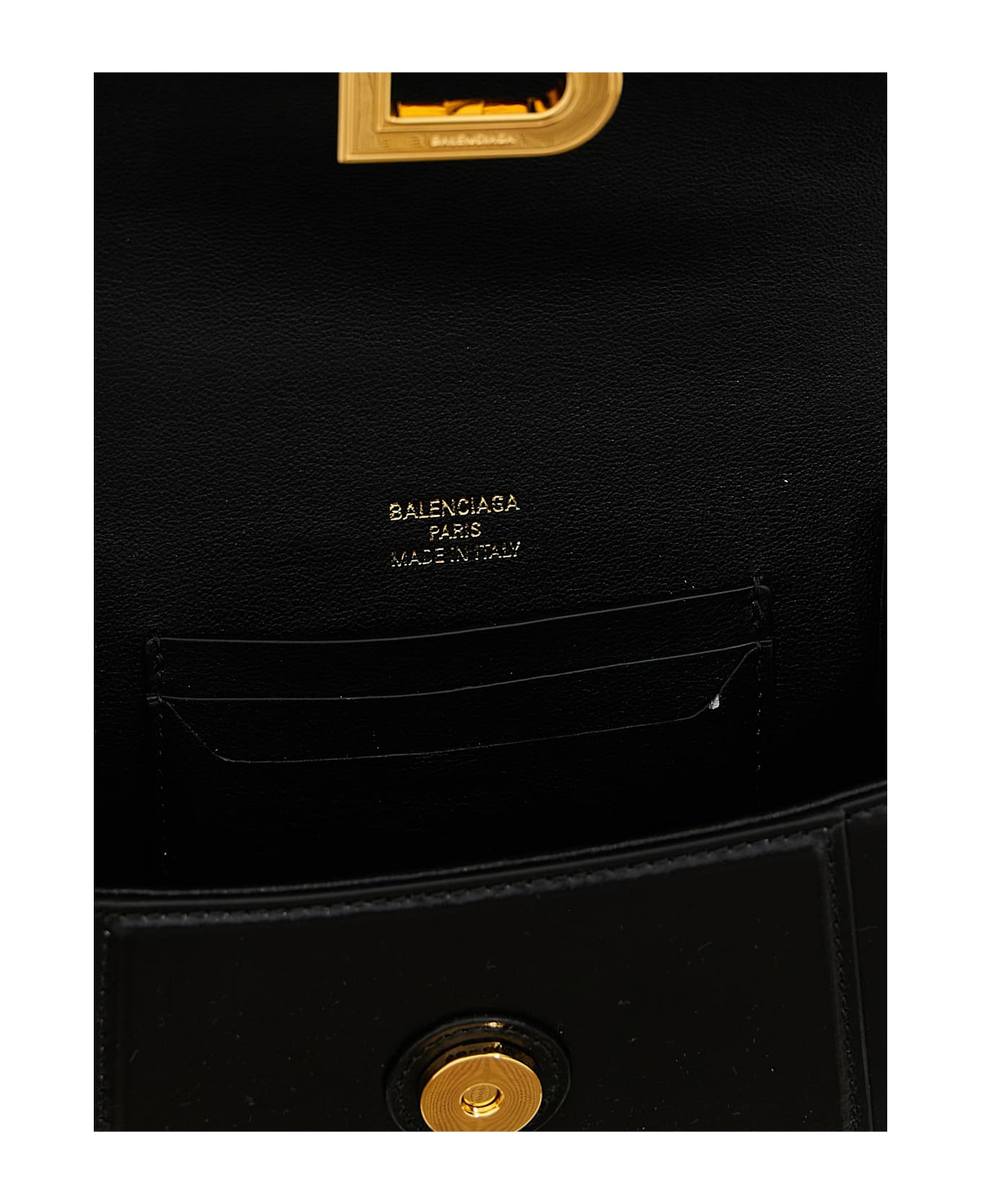 Balenciaga 
flap Hourglass
 Small Crossbody Bag - BLACK