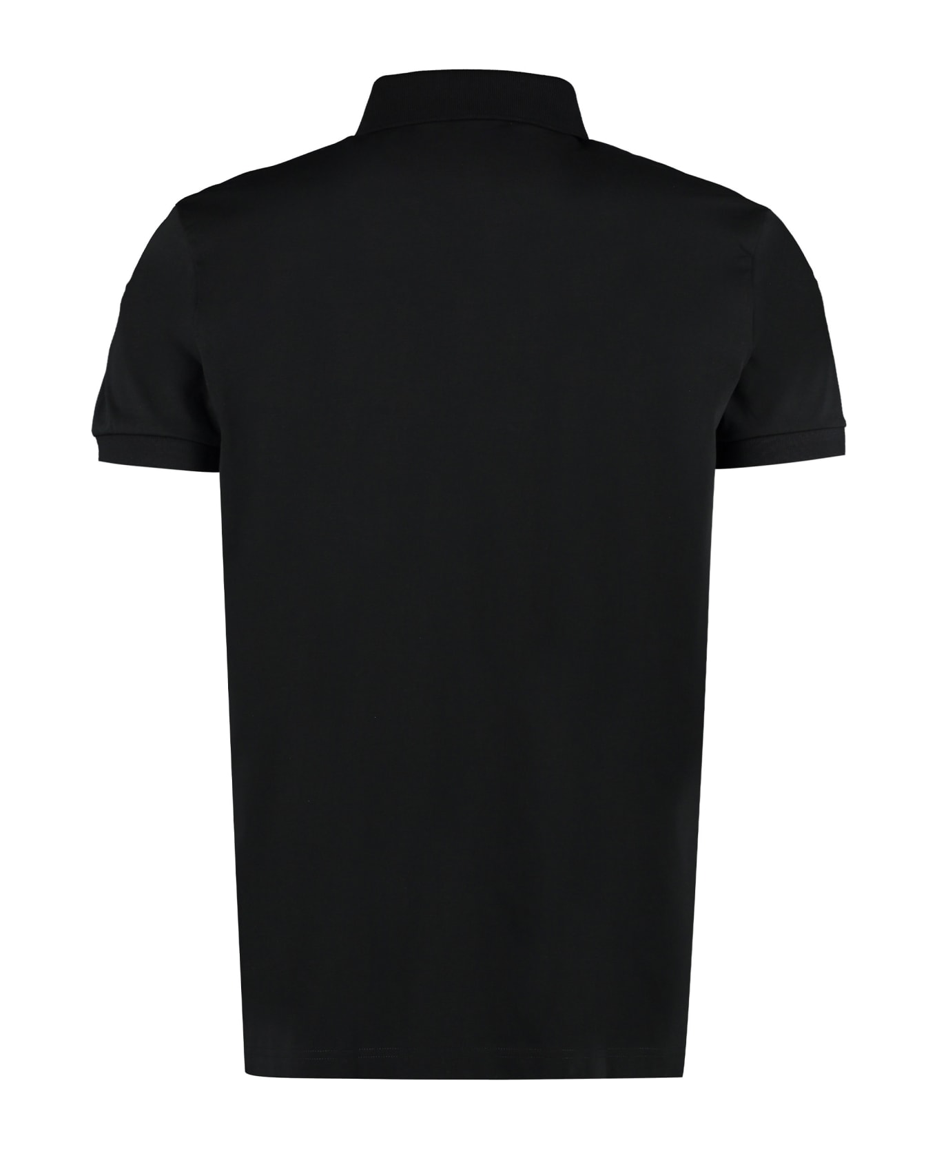 Hugo Boss Logo Print Cotton Polo Shirt - black