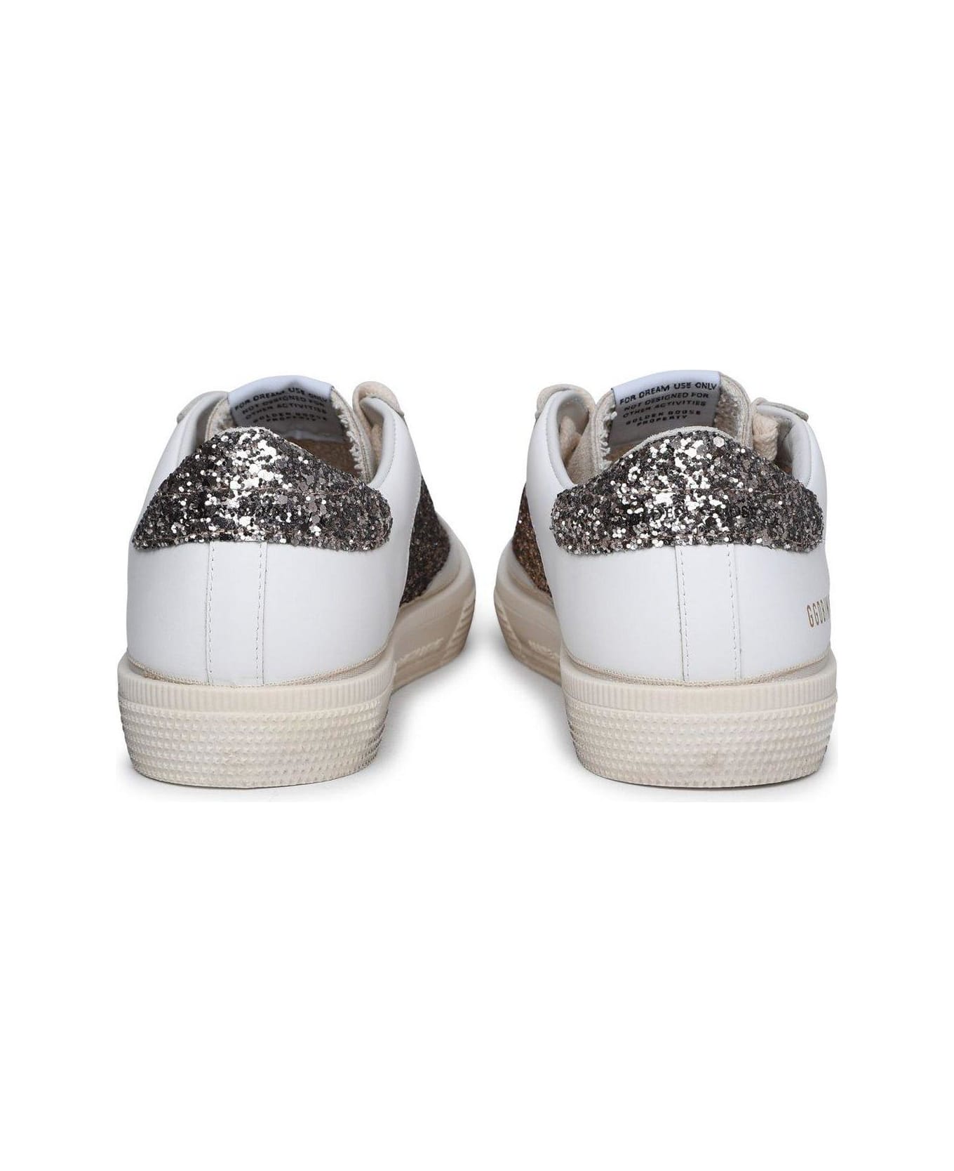 Golden Goose N May Star Glittered Sneakers - White Cinder Seed