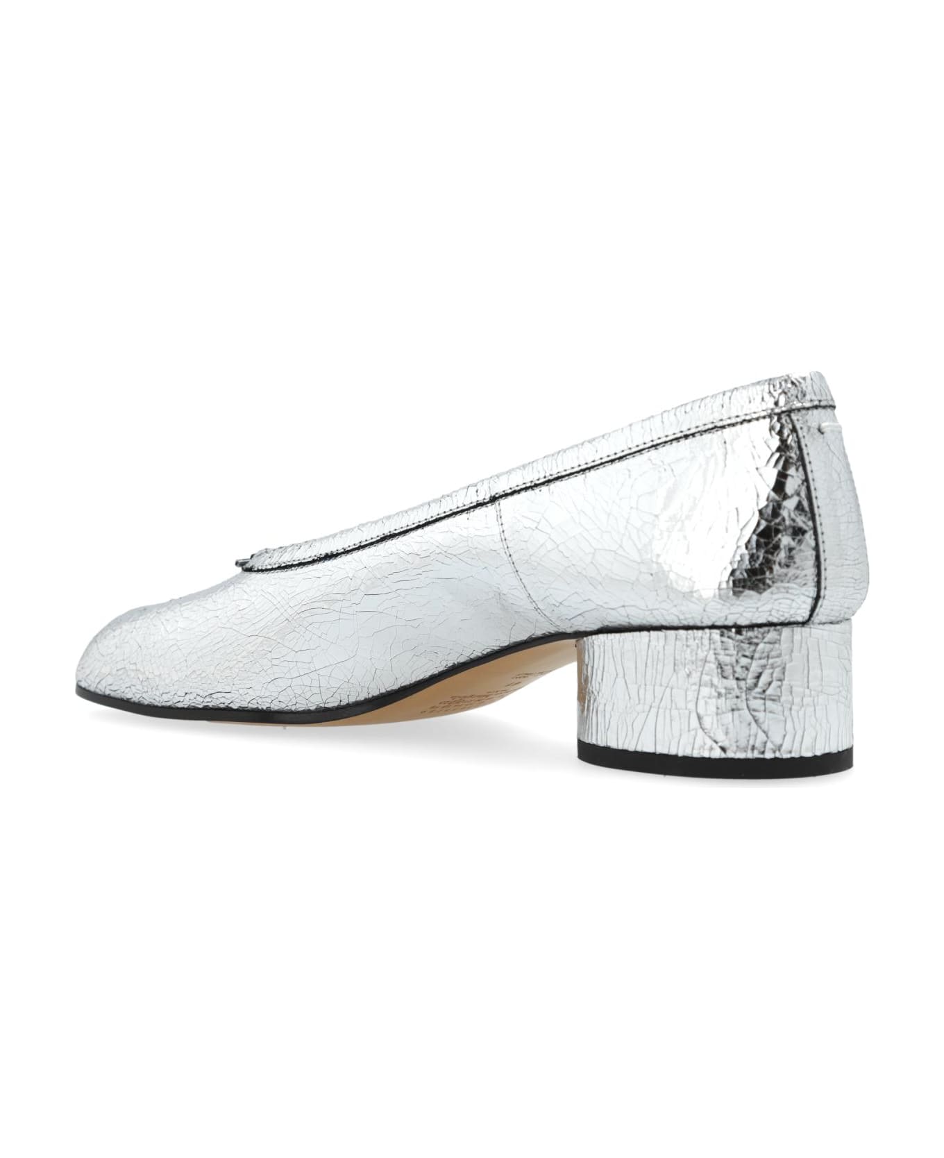 Maison Margiela Tabi Leather Mid Heel Pumps - SILVER