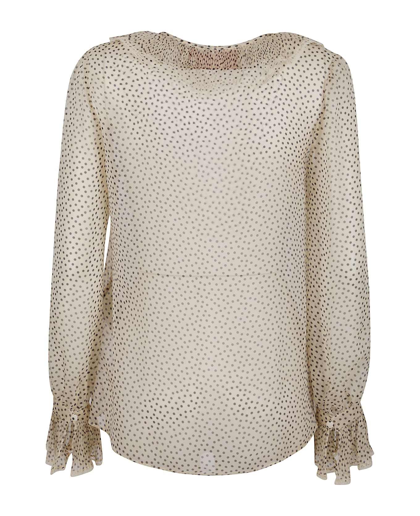 Valentino Shirt | Pattern | Chiffon Micro Pois Plusdepois - Beige