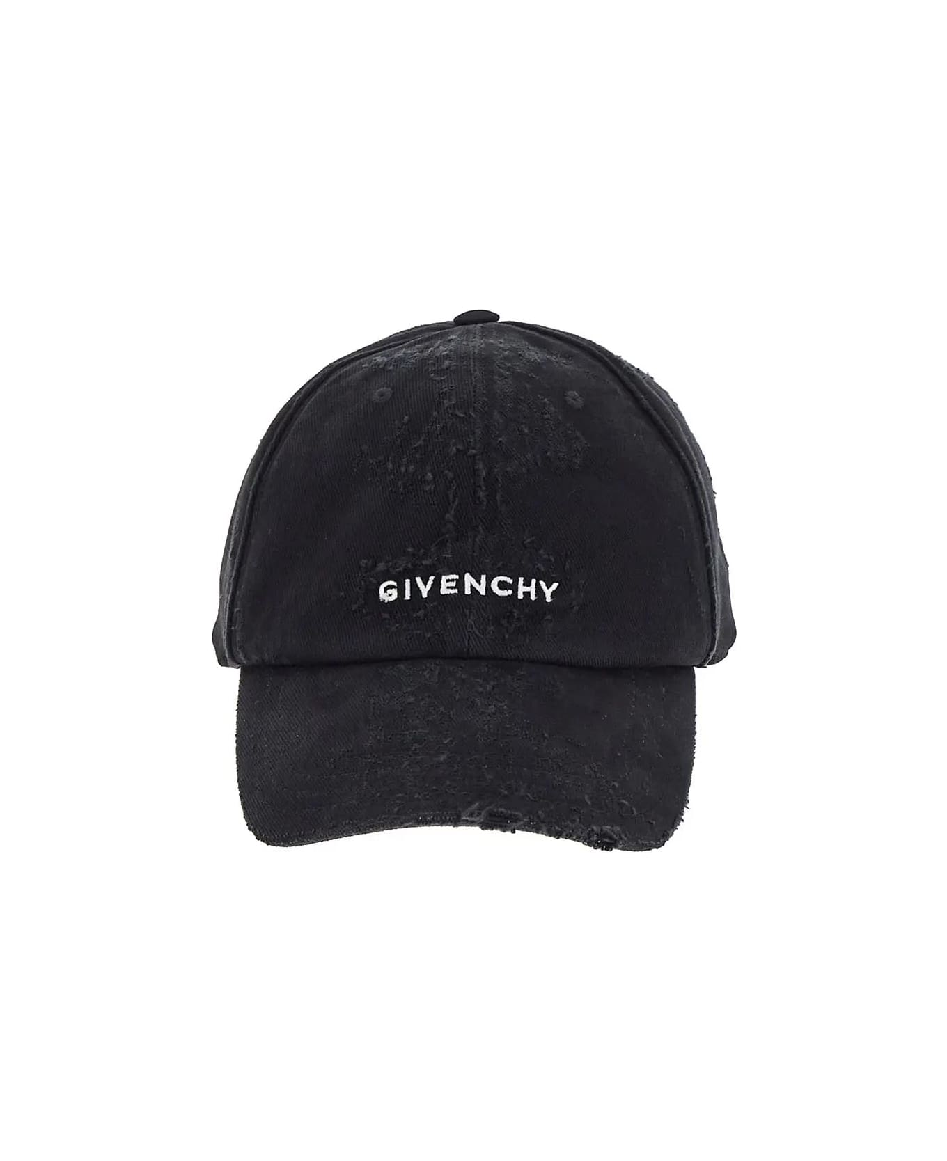 Givenchy Paski Embroidered Cap In Black Cotton - Black