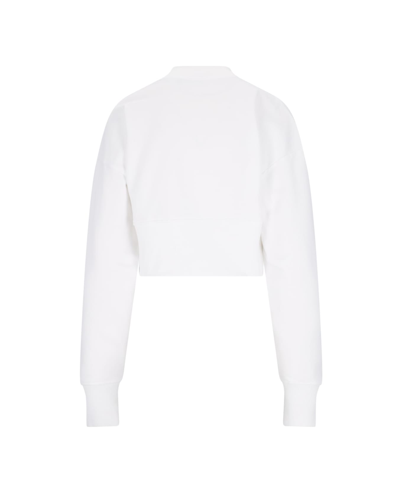 Balmain Cropped Crew Neck Sweatshirt - White