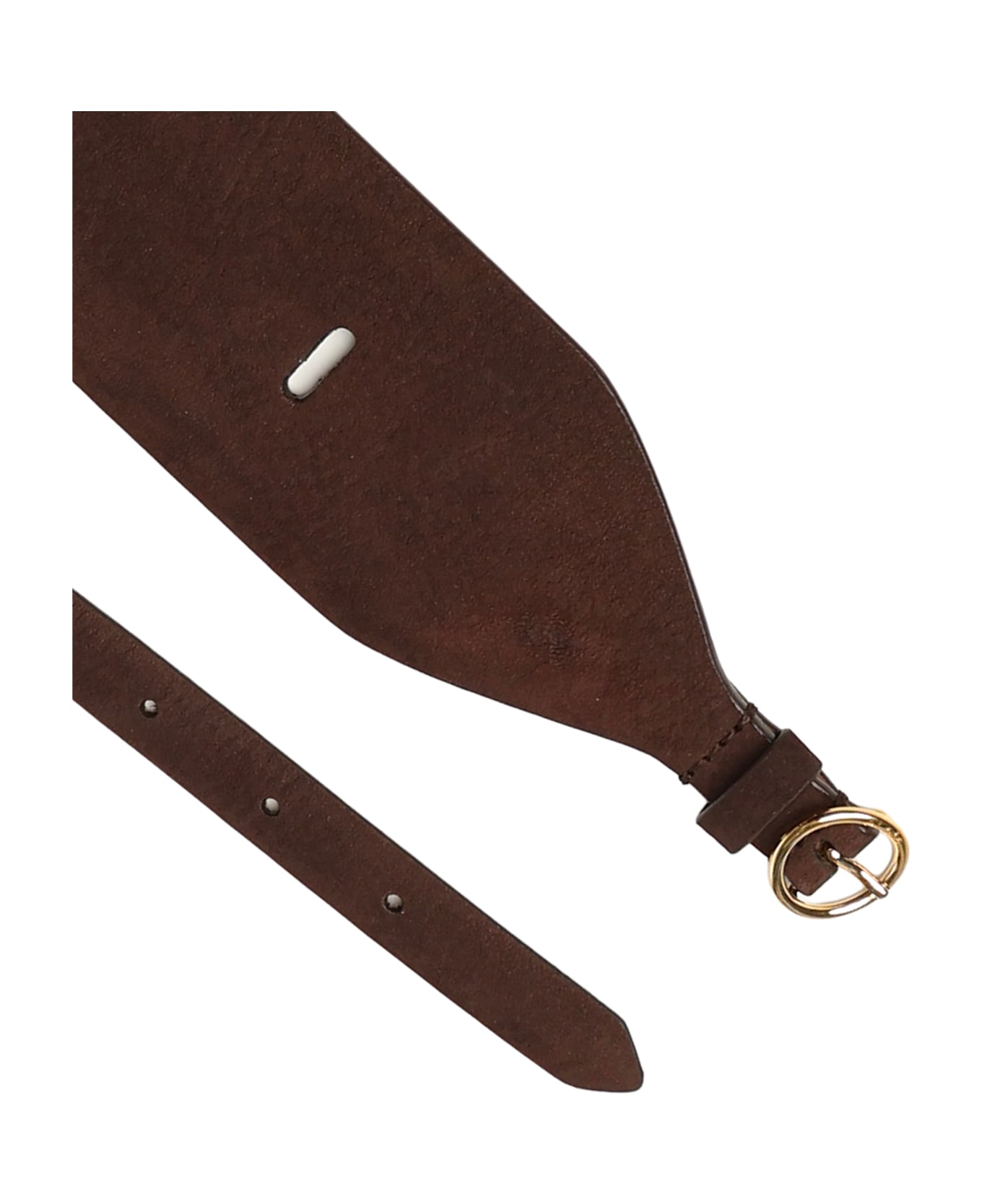 Alaia Wide Double Suede Belt - BRUN FONCE