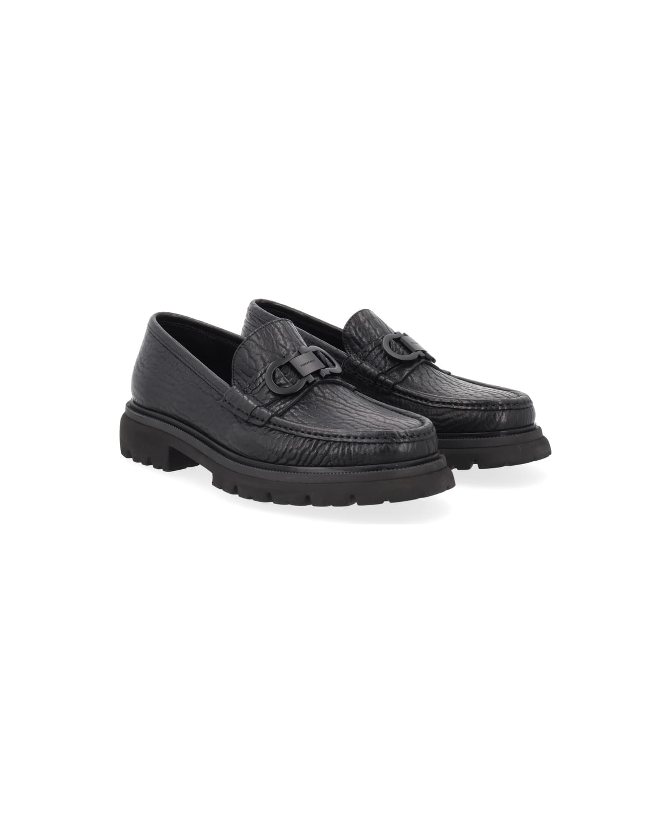 Ferragamo Moccasin "gancini" - BLACK