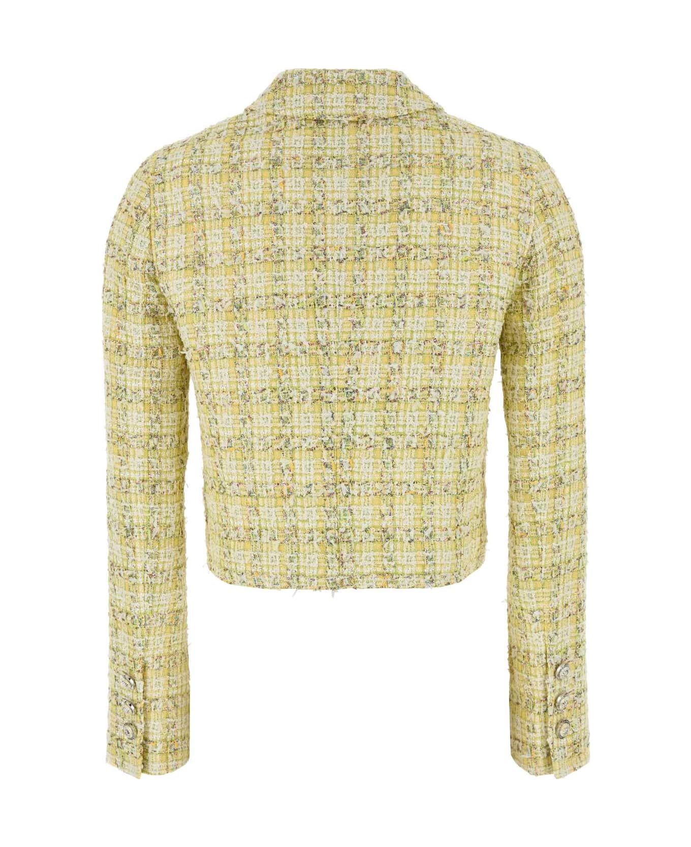 Versace Multicolor Tweed Blazer - PERIDOTWHITE