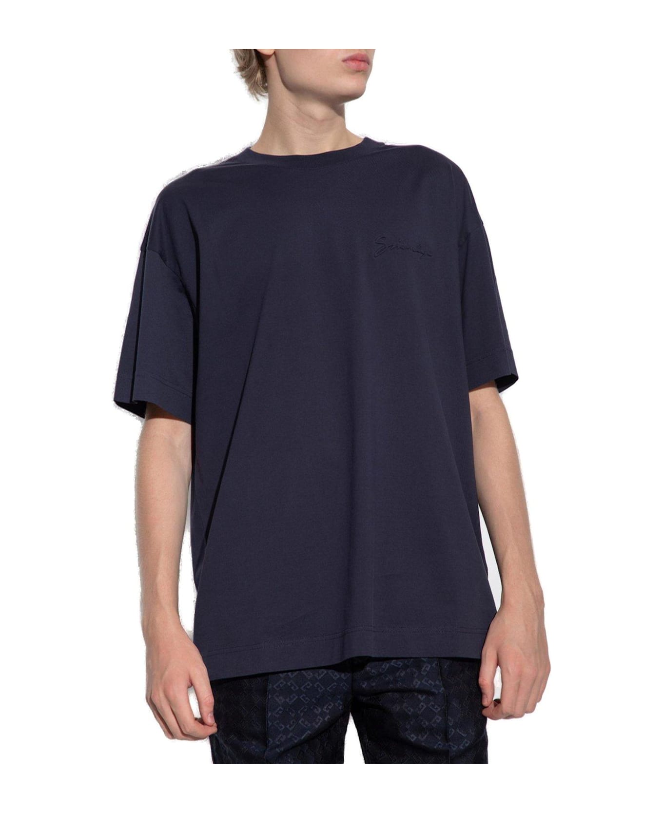 Givenchy Logo Detailed Crewneck T-shirt - Blue