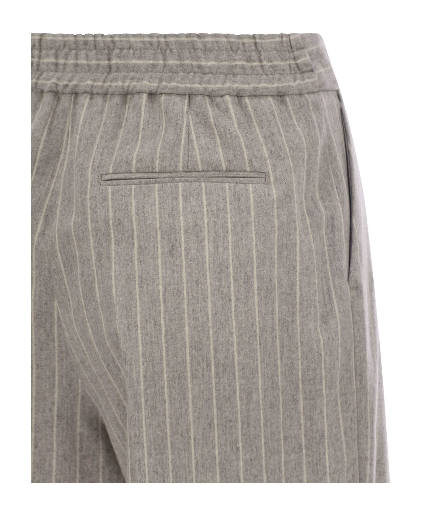 PT Torino Daisy - Wool And Cashmere Pinstripe Pants - Grey