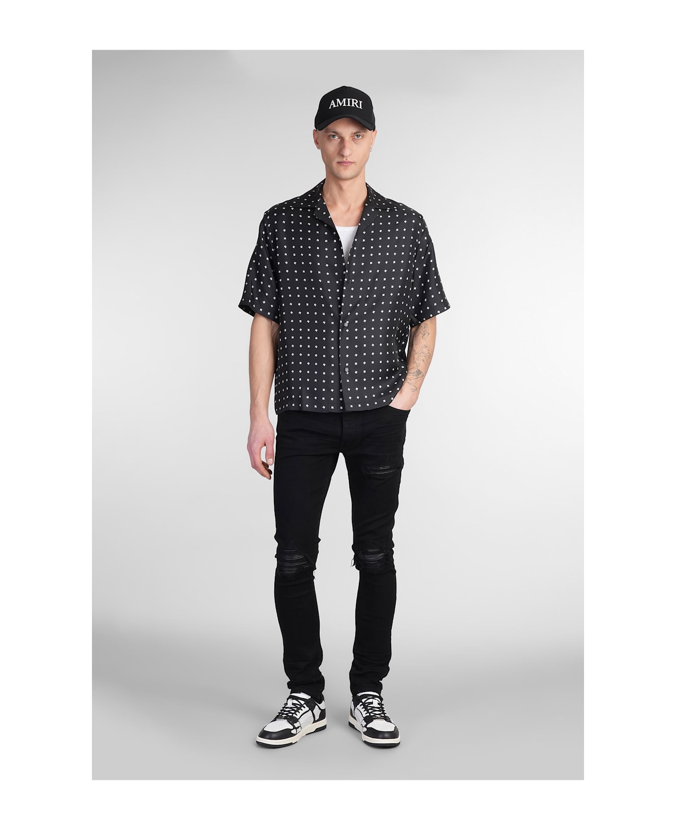AMIRI Shirt In Black Silk - black
