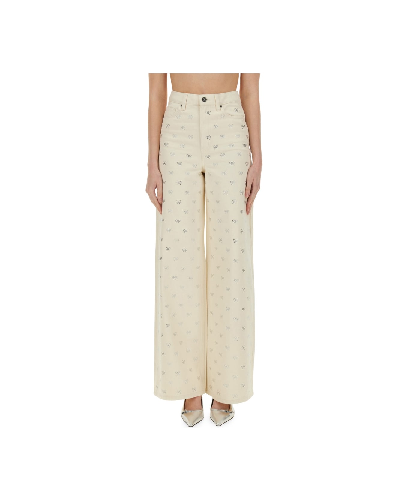 self-portrait Jeans 
bow
 - BEIGE