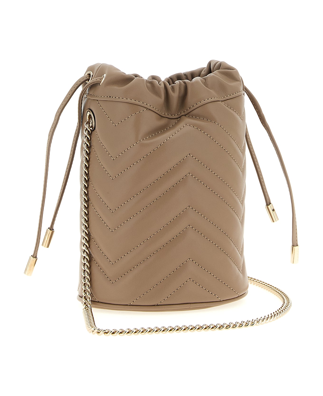 Gucci 
gg Marmont
 Small Bucket Bag - Beige